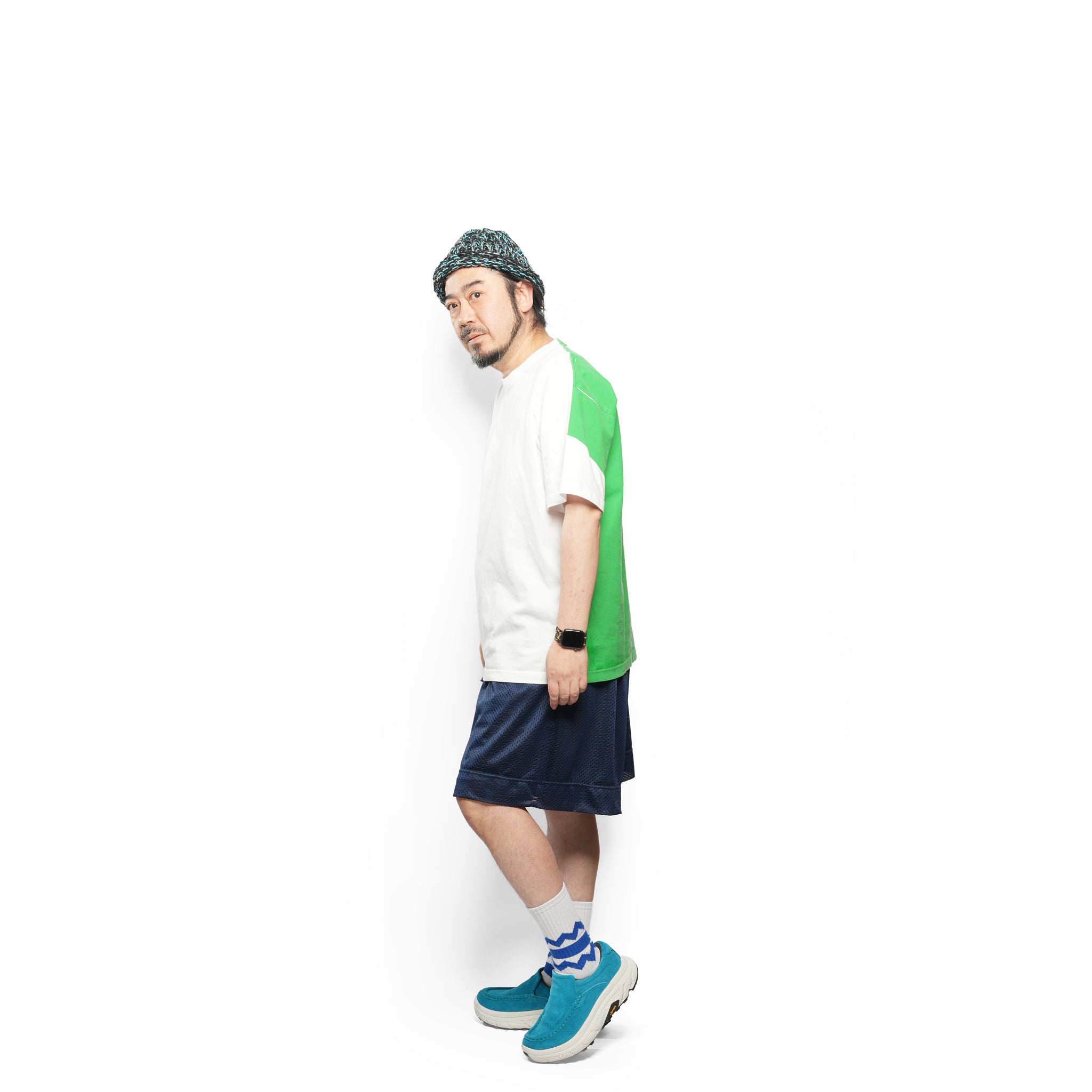 _230 リバーシブルメッシュショーツ – Black × Dark Navy | UNTRACE