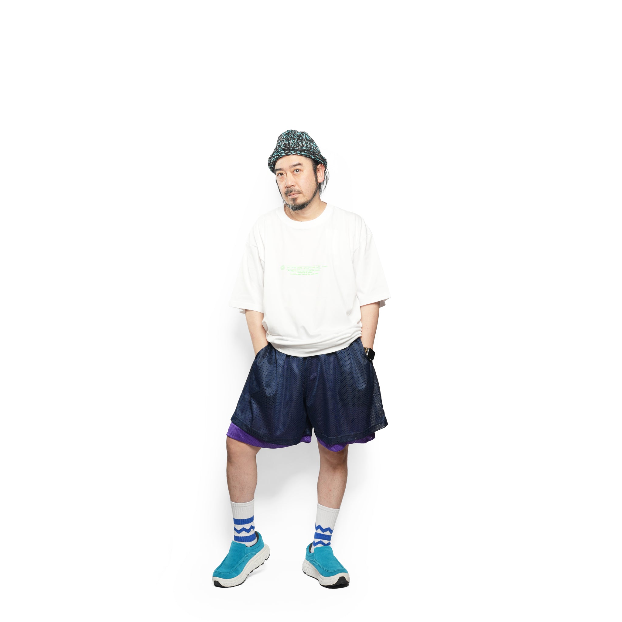 _230 リバーシブルメッシュショーツ – Dark Navy × Purple | UNTRACE