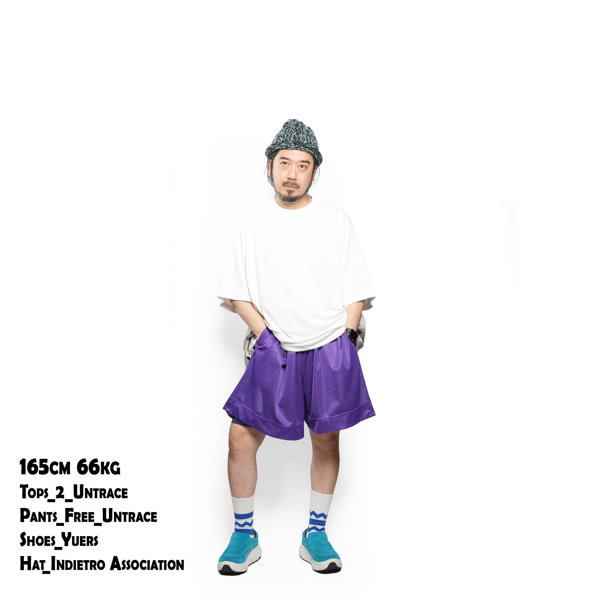 _230 リバーシブルメッシュショーツ – Dark Navy × Purple | UNTRACE