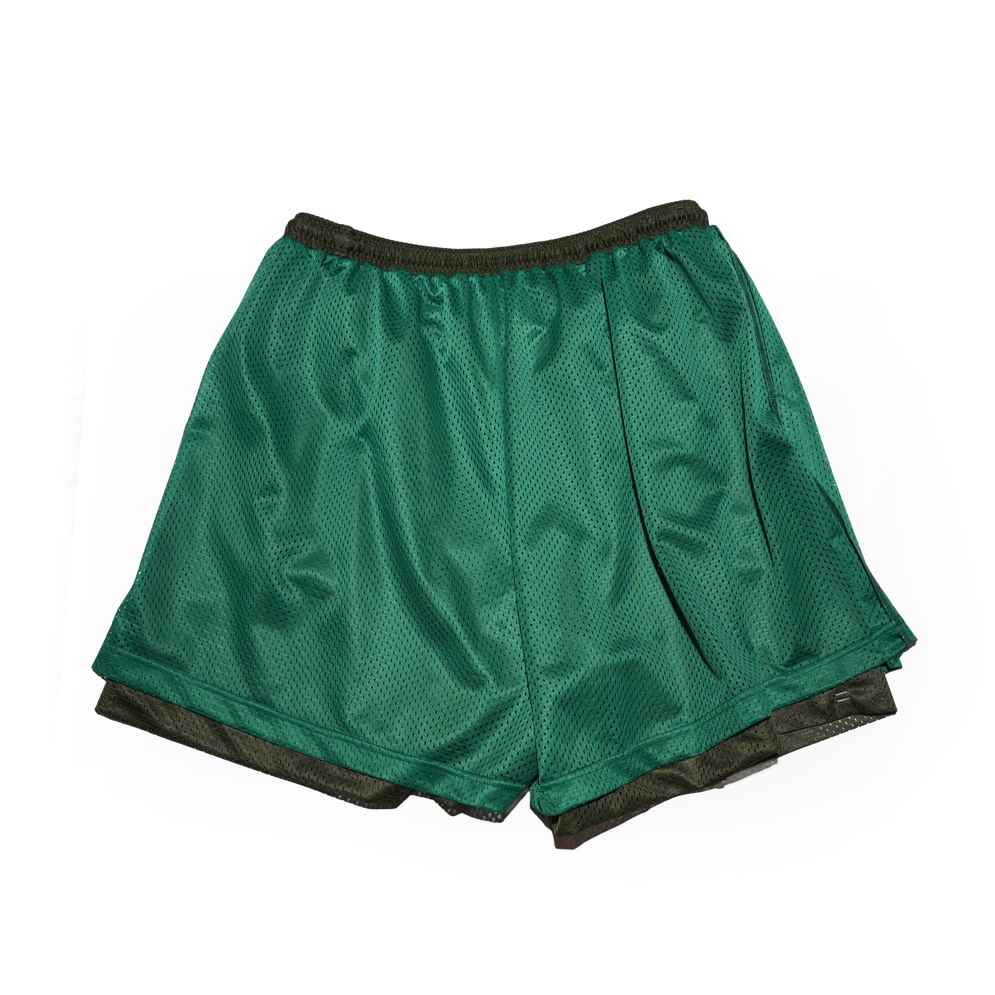 _230 リバーシブルメッシュショーツ – Green × Olive | UNTRACE
