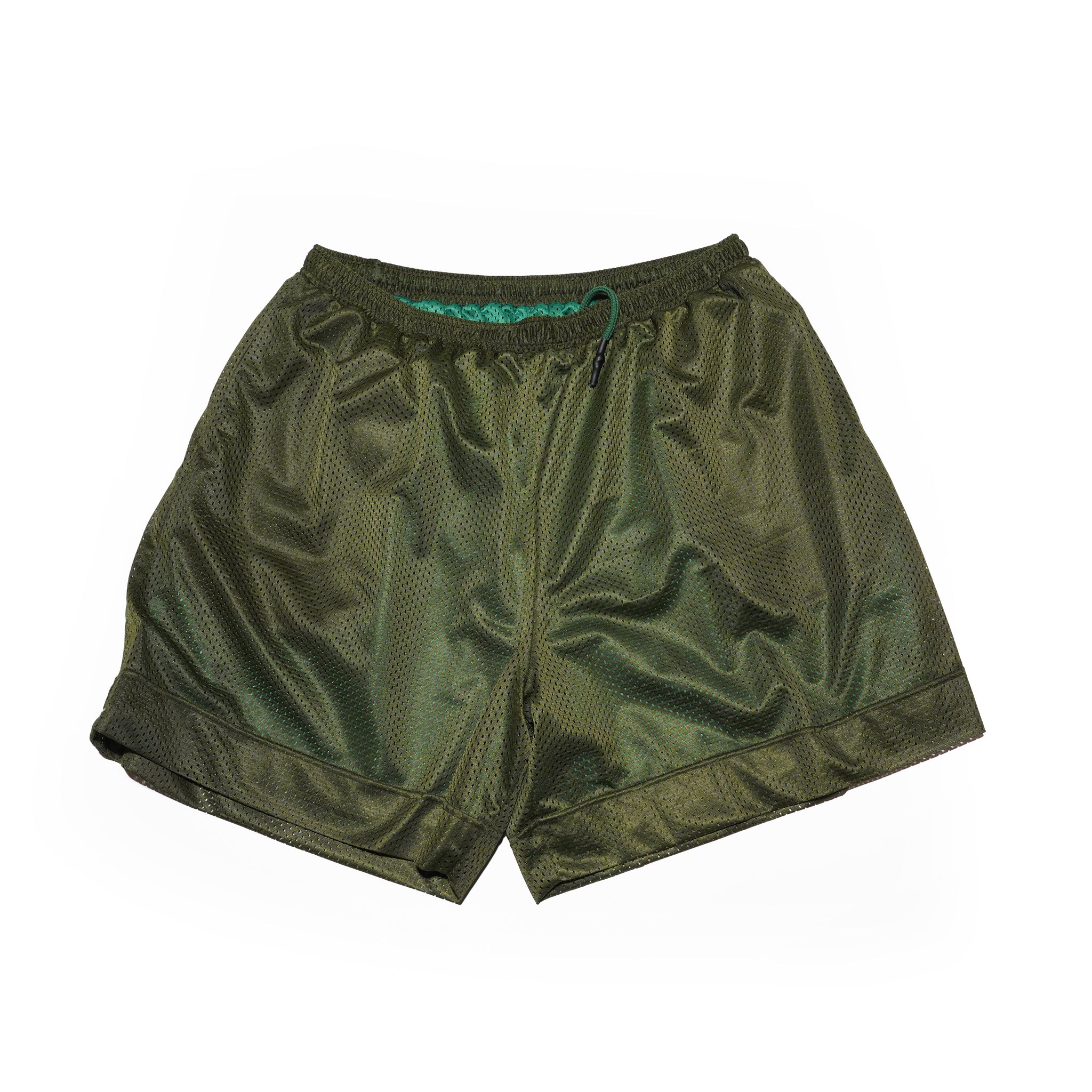_230 リバーシブルメッシュショーツ – Green × Olive | UNTRACE