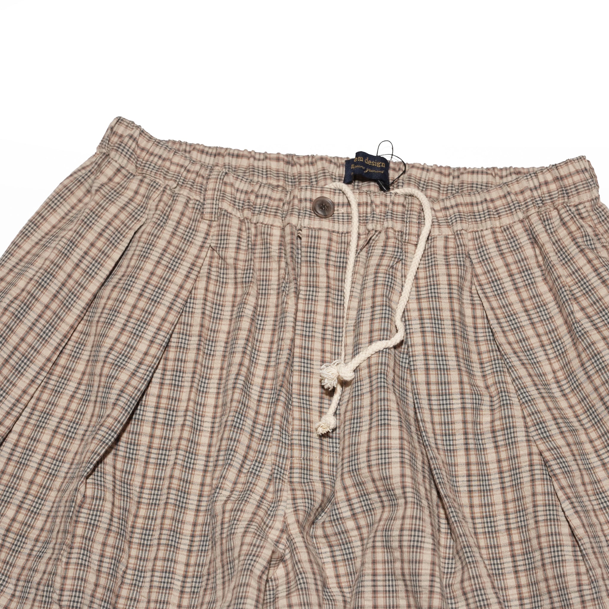 Checkered wide pants – Beige | MODEM DESIGN