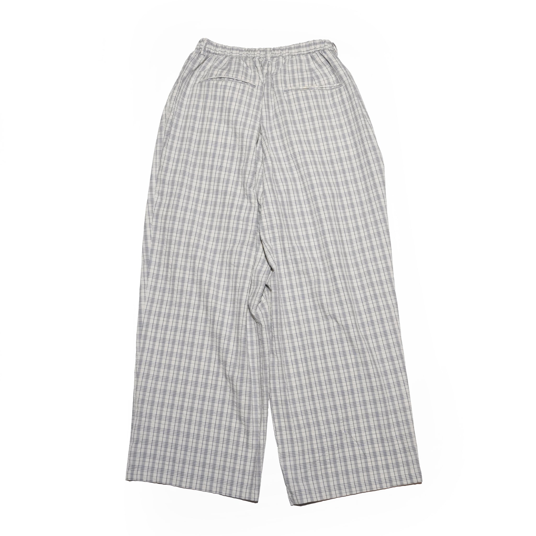 Checkered wide pants – White | MODEM DESIGN