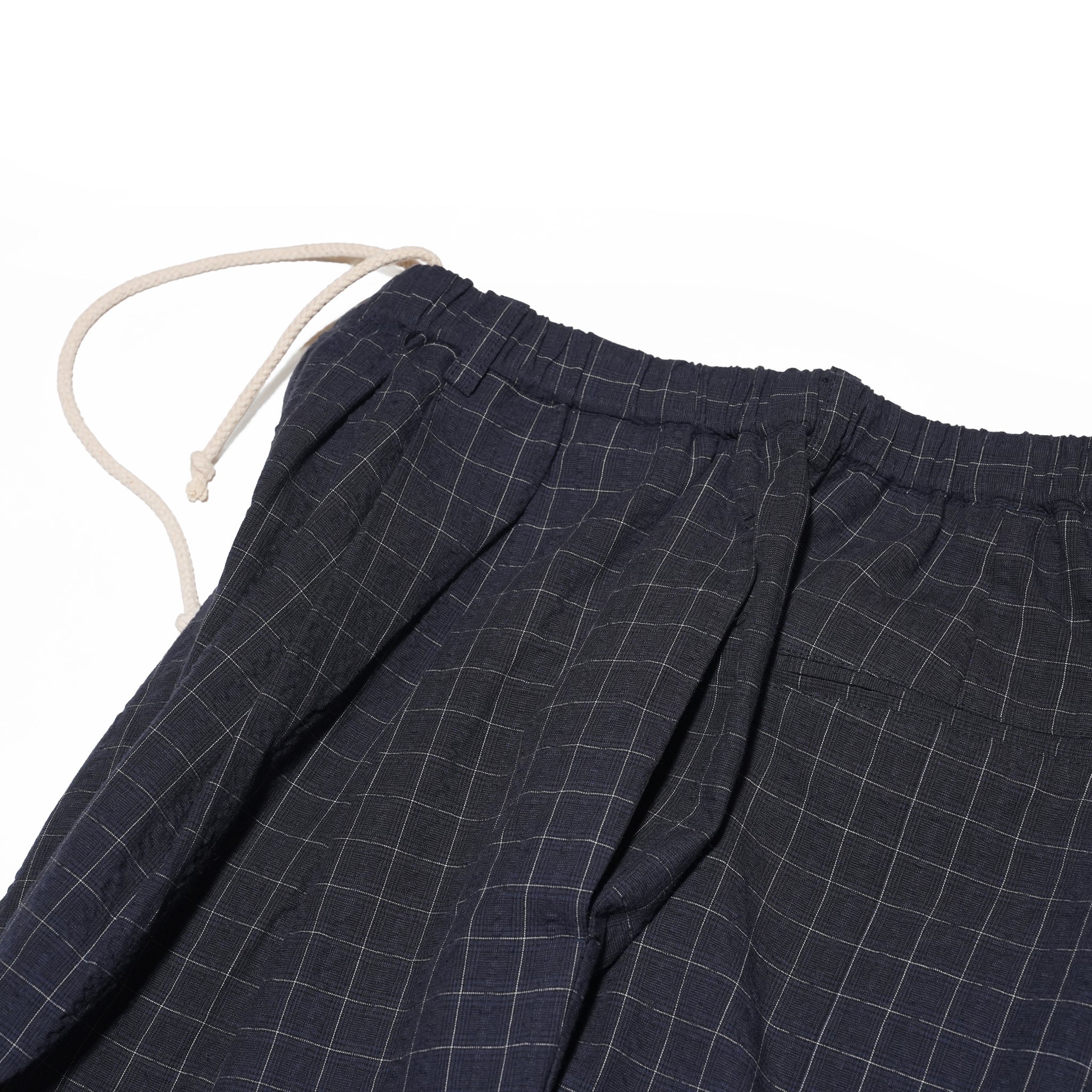 Checkered wide pants – Navy | MODEM DESIGN
