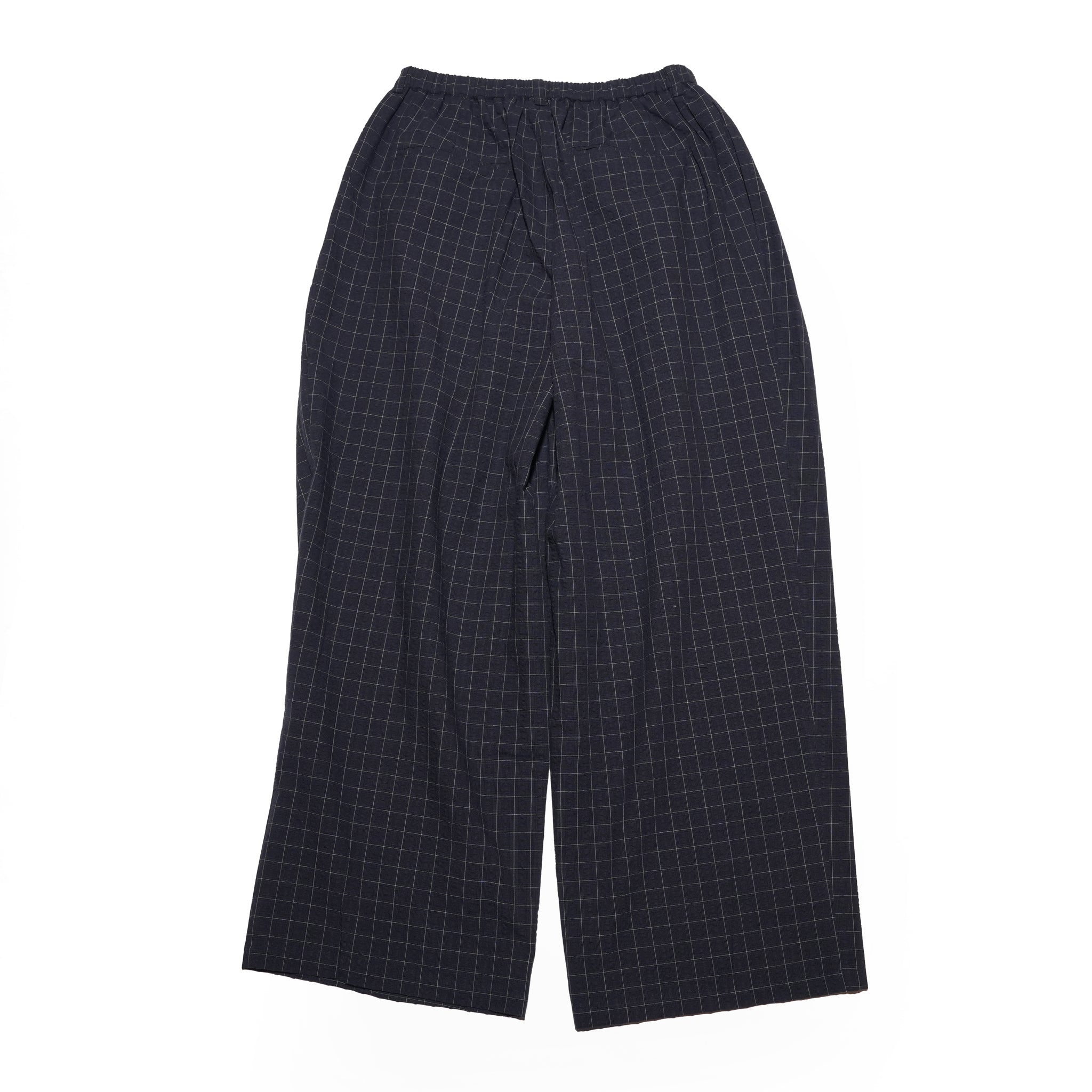 Checkered wide pants – Navy | MODEM DESIGN