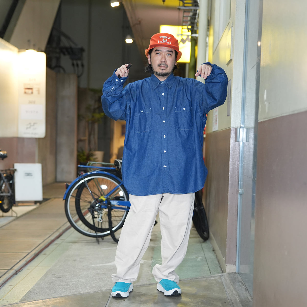 REGULAR WIDE W POCKET SHIRT-DENIM 2026AW – Navy | CATTA SHIRTS