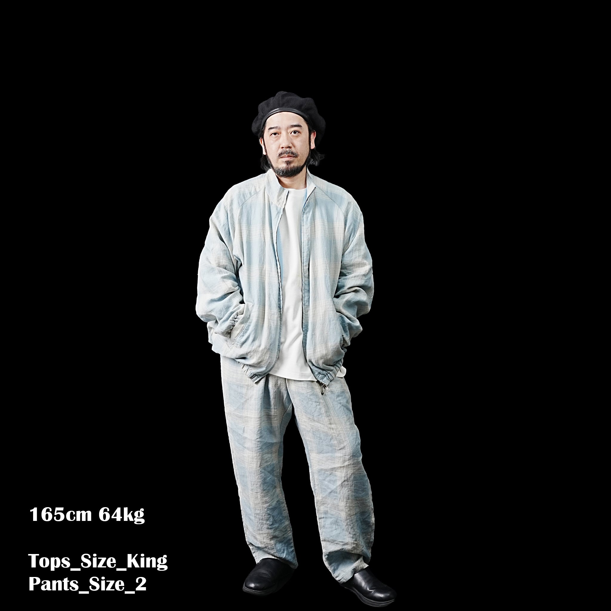 VOO-1172 | BIG CHECK EZ SLACKS | Color:Sax/Navy【VOO_ヴォー】