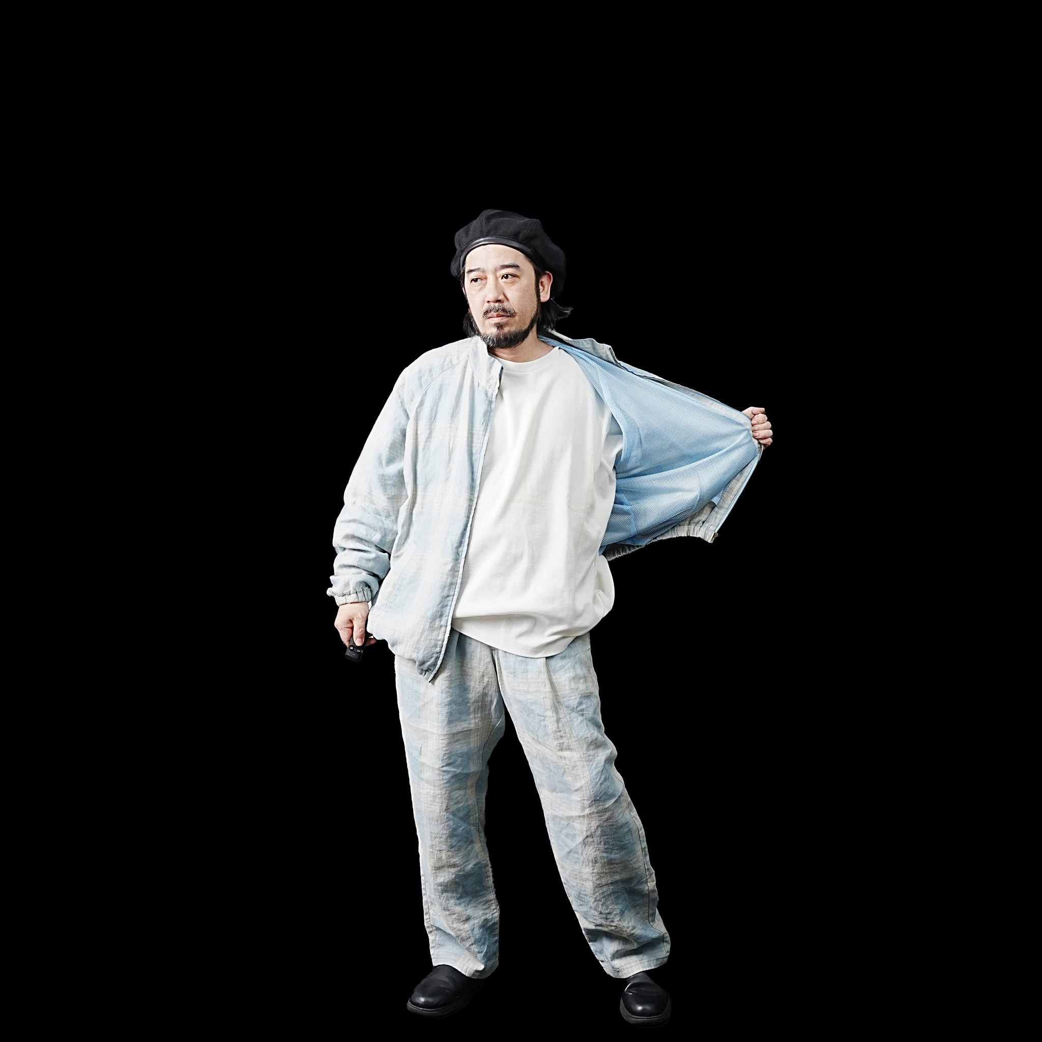 VOO-1171 | BIG CHECK STAND | Color:Sax/Navy【VOO_ヴォー】