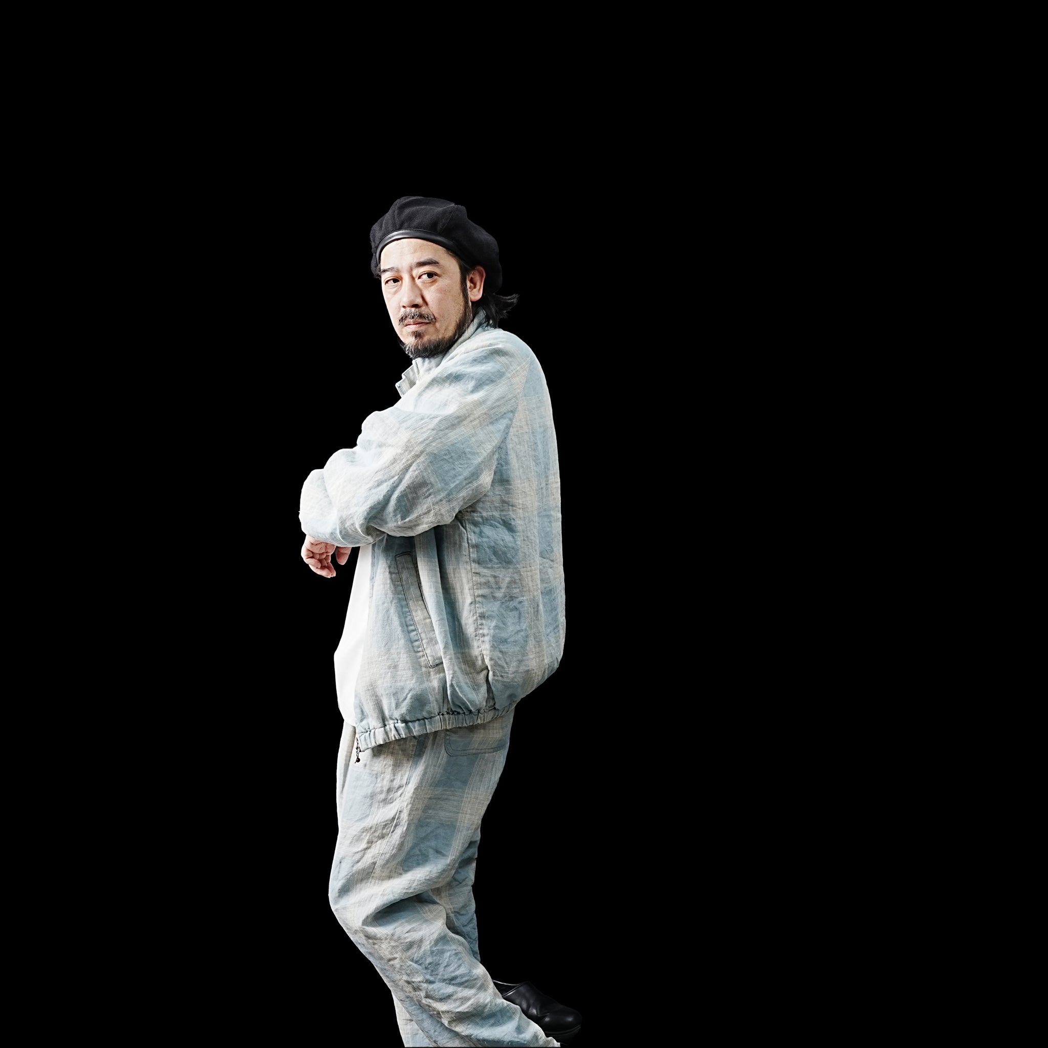 VOO-1171 | BIG CHECK STAND | Color:Sax/Navy【VOO_ヴォー】
