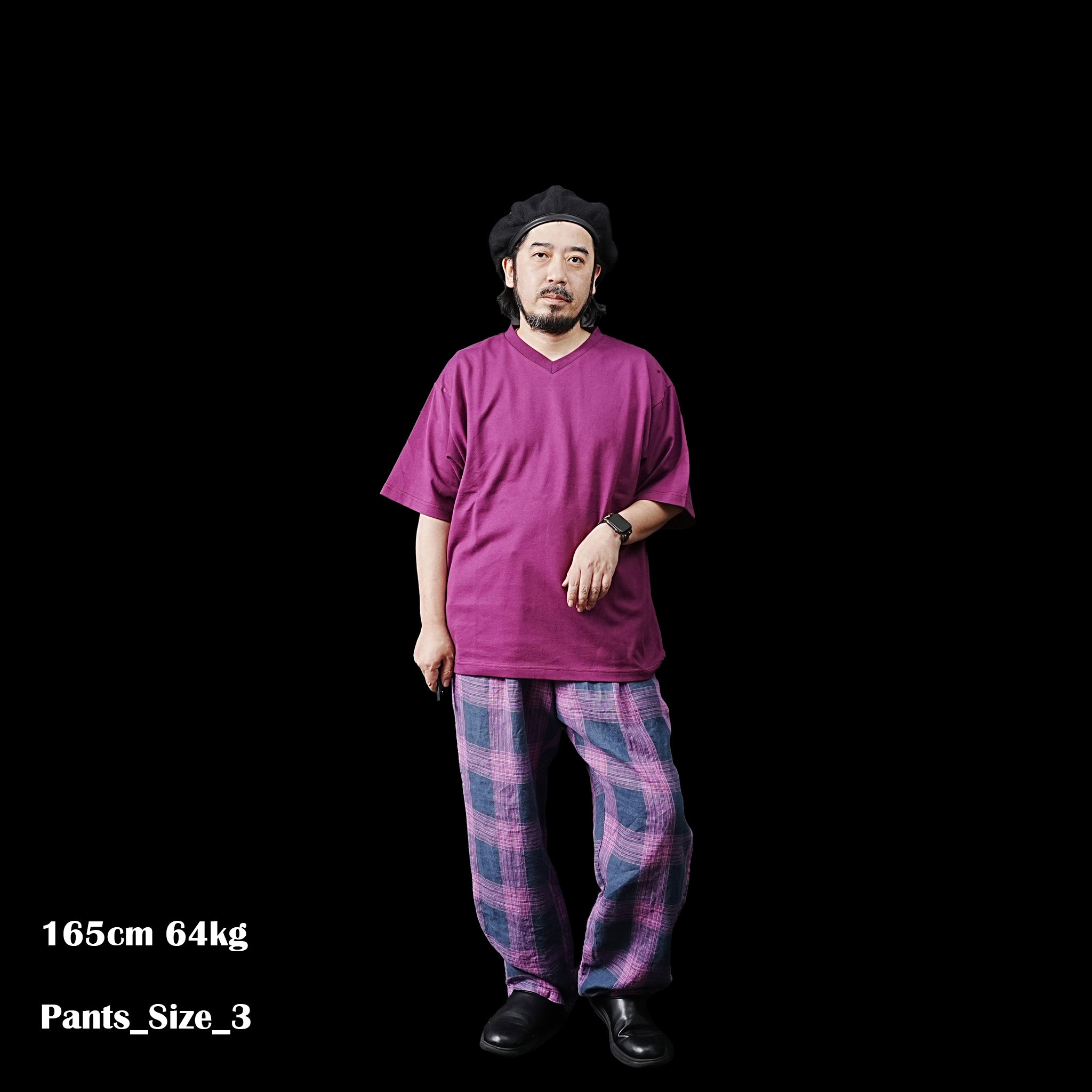 VOO-1172 | BIG CHECK EZ SLACKS | Color:Sax/Navy【VOO_ヴォー】