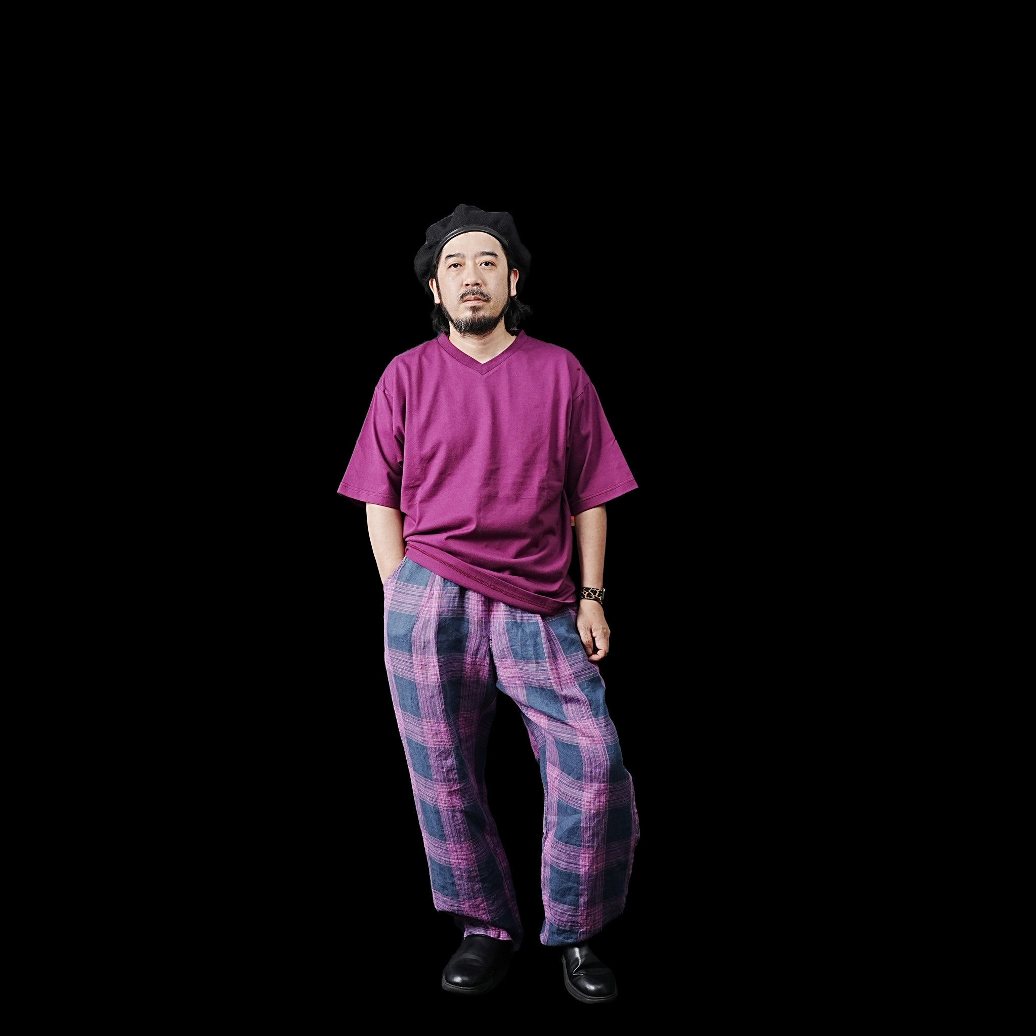 VOO-1172 | BIG CHECK EZ SLACKS | Color:Sax/Navy【VOO_ヴォー】