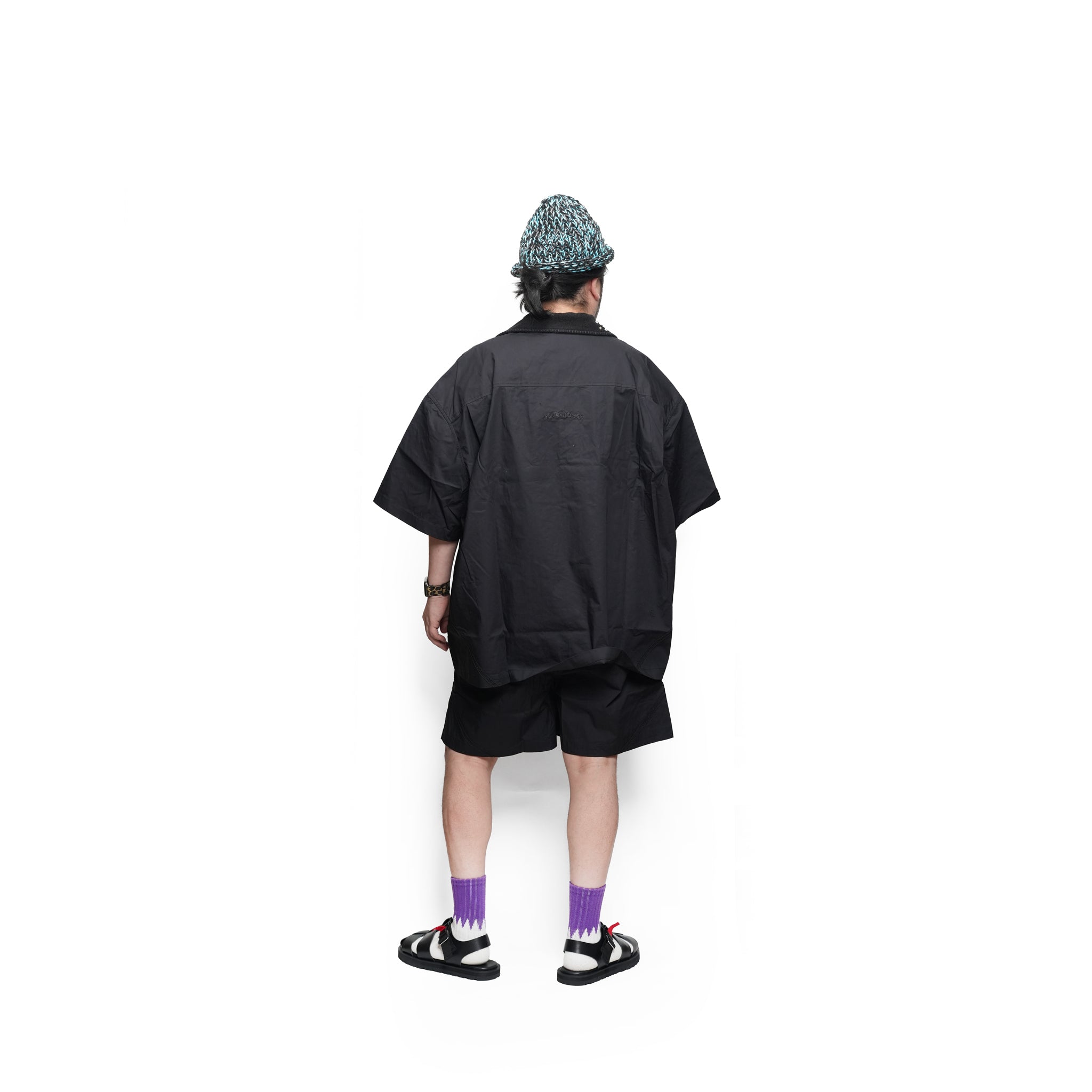 (A)crypsis® Classic Reconstructed — Evolved Oversized Shirt | Camouflage-Print Studded Shirt - Black | (A)CRYPSIS®