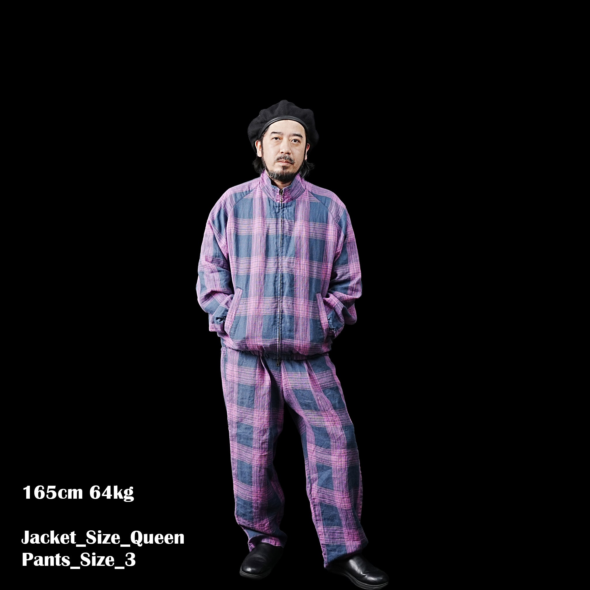 VOO-1172 | BIG CHECK EZ SLACKS | Color:Sax/Navy【VOO_ヴォー】