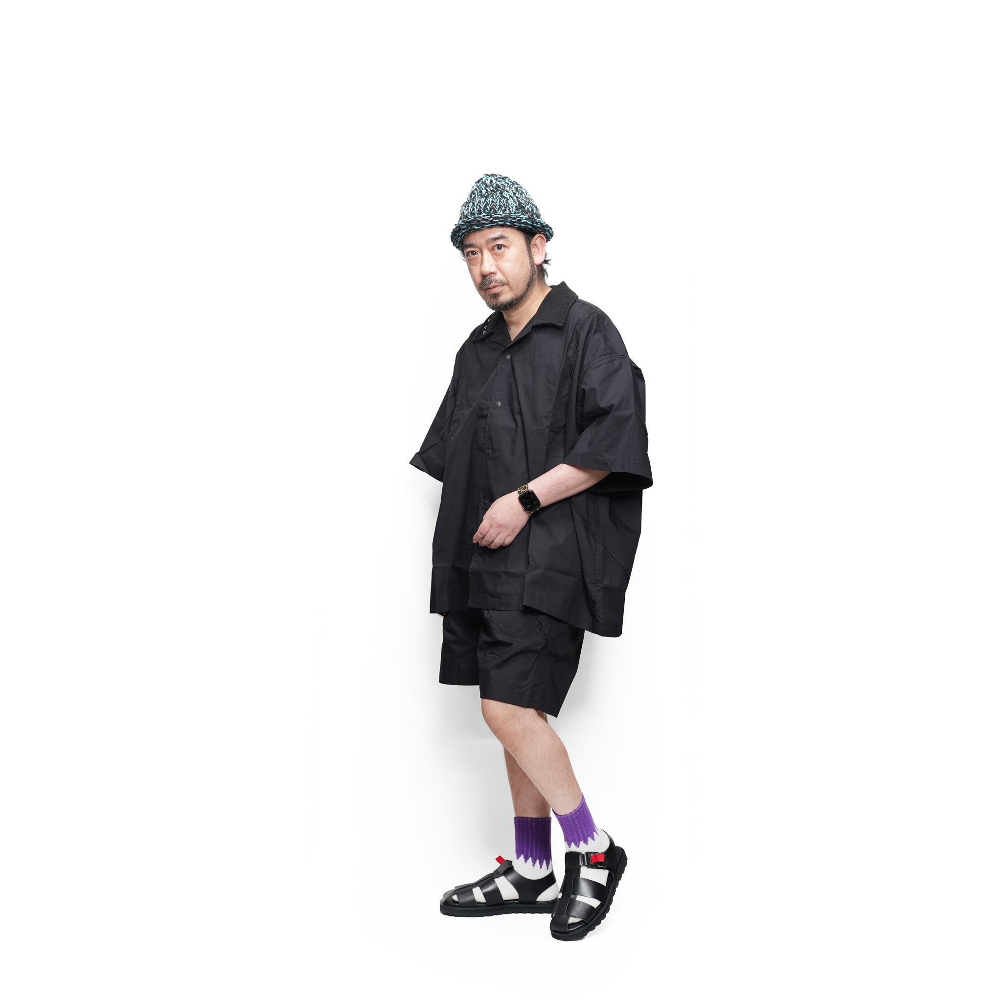 (A)crypsis® Classic Reconstructed — Evolved Oversized Shirt | Camouflage-Print Studded Shirt - Black | (A)CRYPSIS®