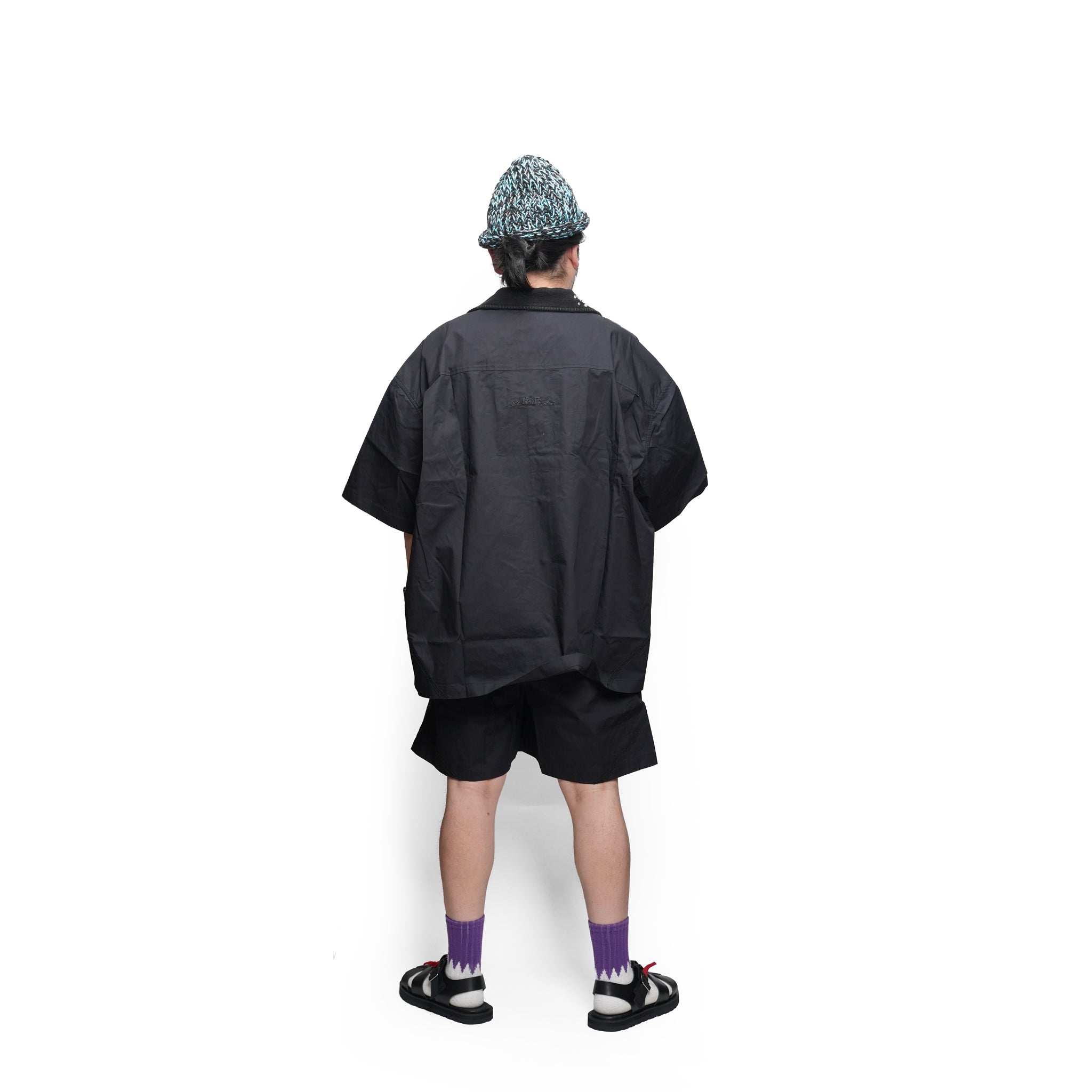(A)crypsis® Classic Reconstructed — Evolved Oversized Shirt | Camouflage-Print Studded Shirt - Black | (A)CRYPSIS®