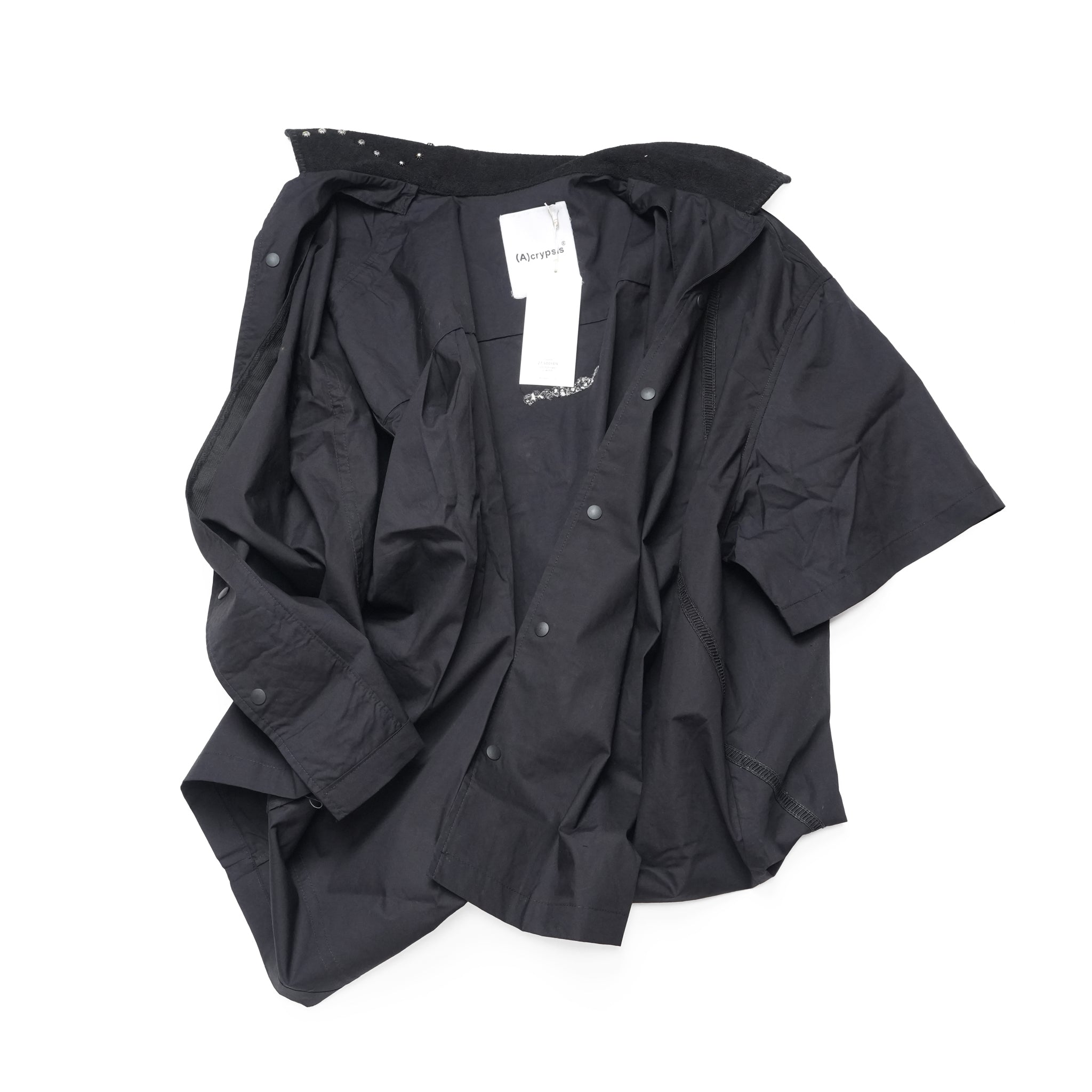 (A)crypsis® Classic Reconstructed — Evolved Oversized Shirt | Camouflage-Print Studded Shirt - Black | (A)CRYPSIS®