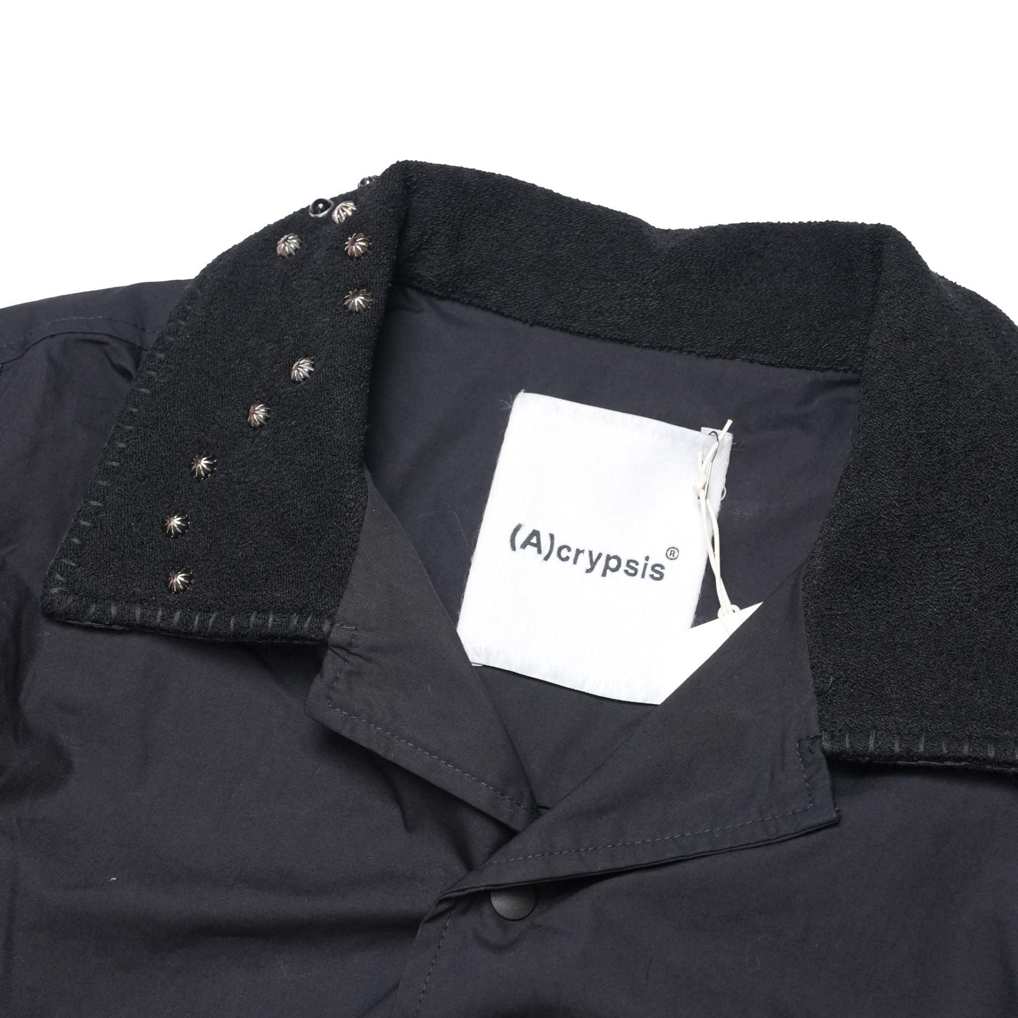 (A)crypsis® Classic Reconstructed — Evolved Oversized Shirt | Camouflage-Print Studded Shirt - Black | (A)CRYPSIS®