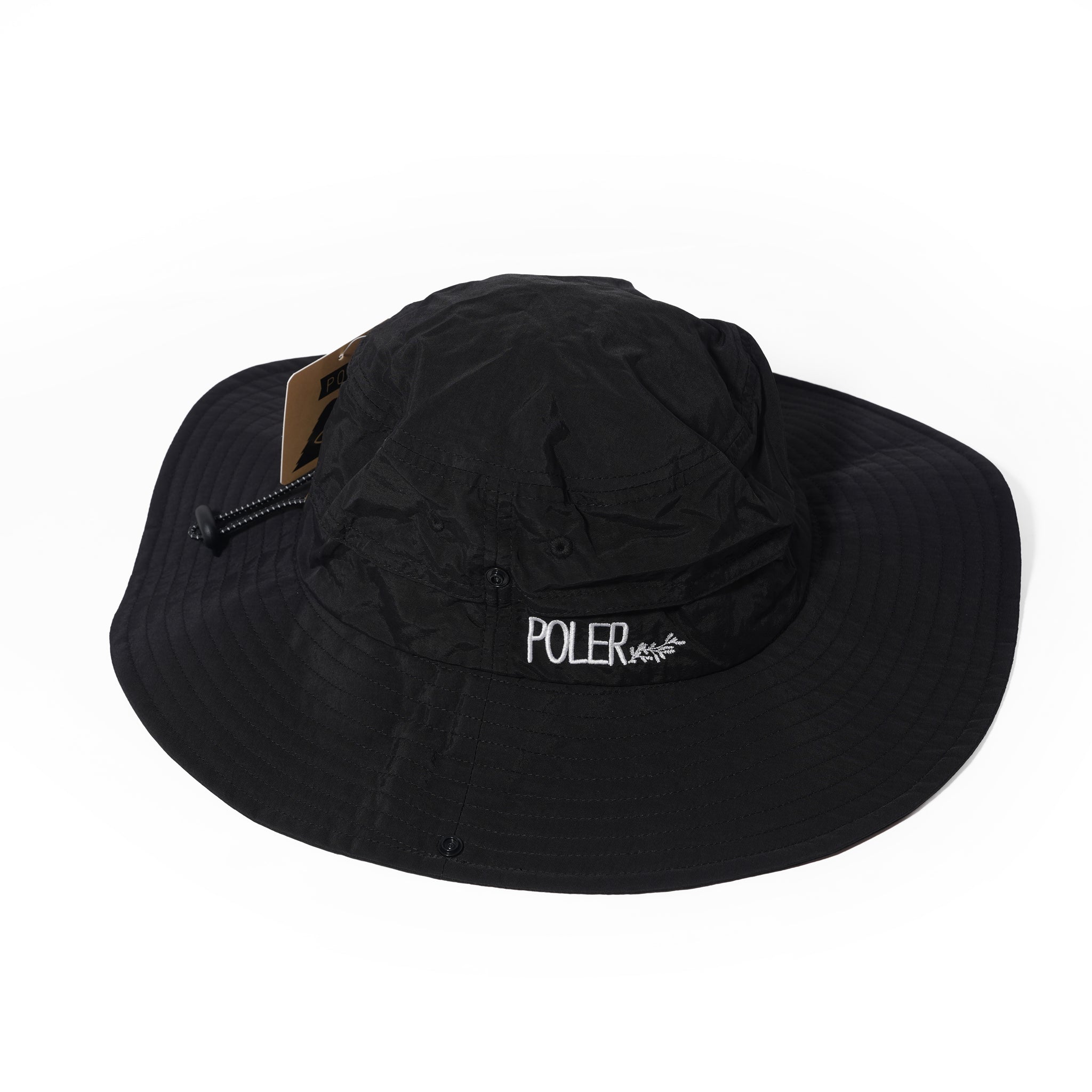 PL WIDE BRIM DRAW CORD SAFARI HAT BLACK | POLER
