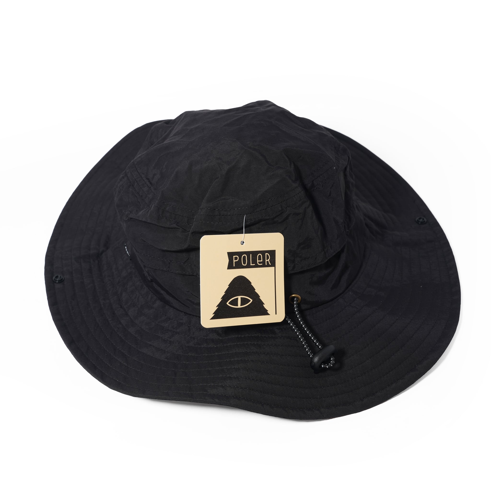 PL WIDE BRIM DRAW CORD SAFARI HAT BLACK | POLER