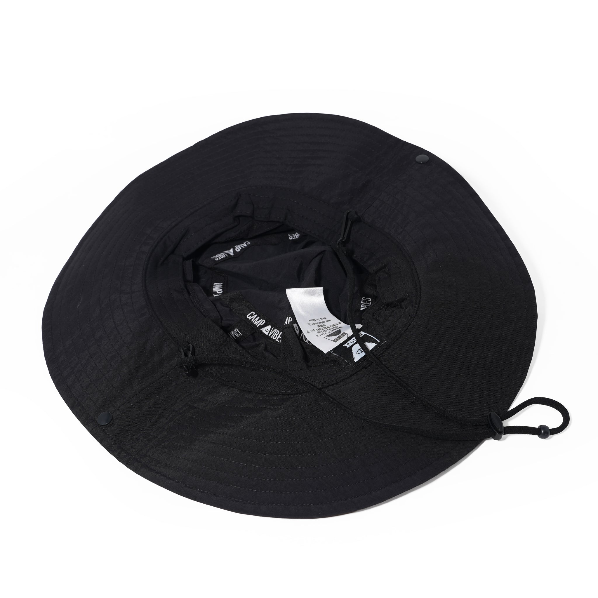 PL WIDE BRIM DRAW CORD SAFARI HAT BLACK | POLER