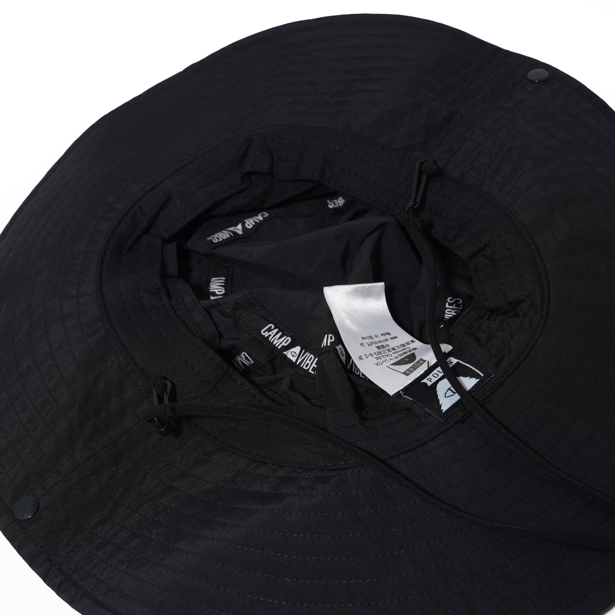PL WIDE BRIM DRAW CORD SAFARI HAT BLACK | POLER