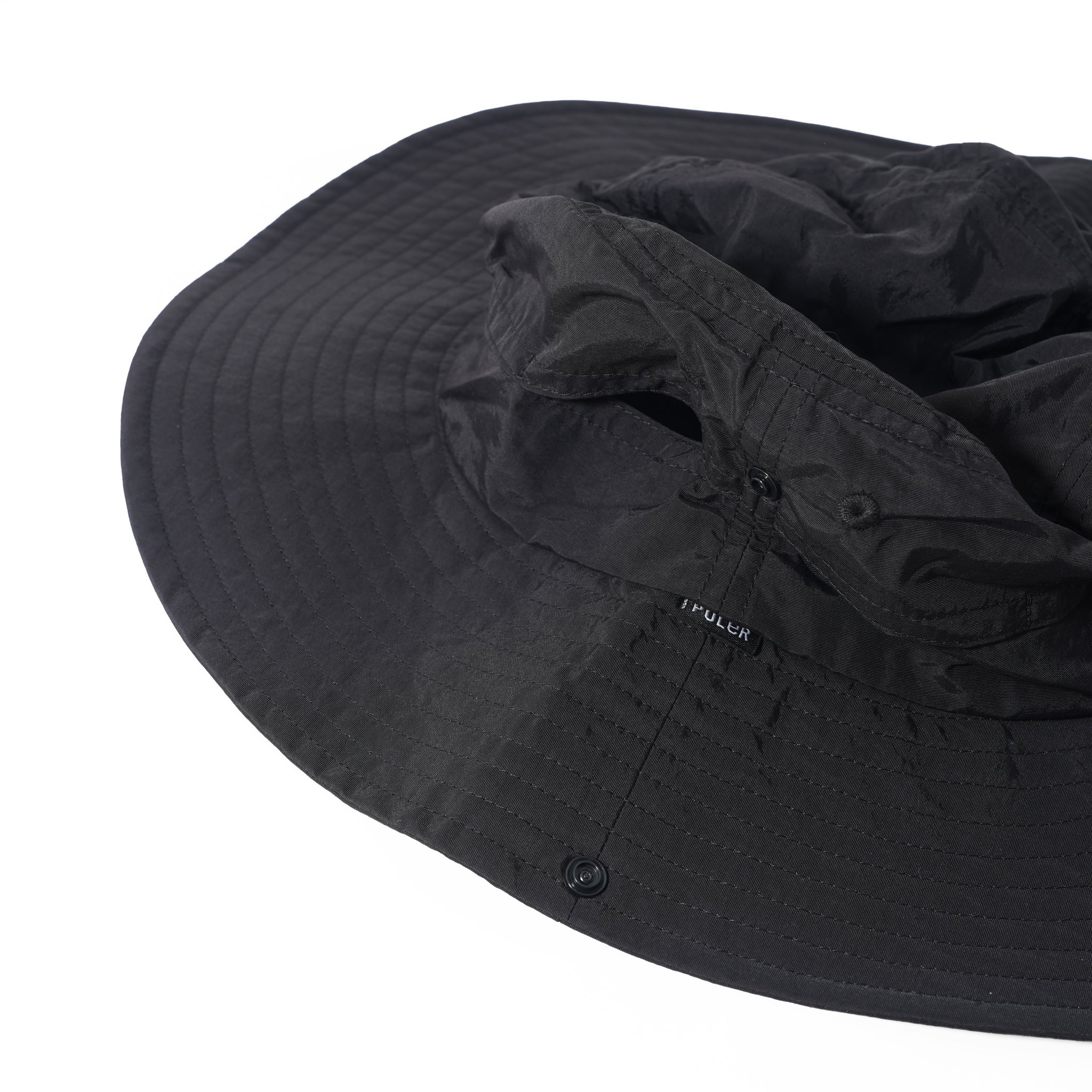 PL WIDE BRIM DRAW CORD SAFARI HAT BLACK | POLER