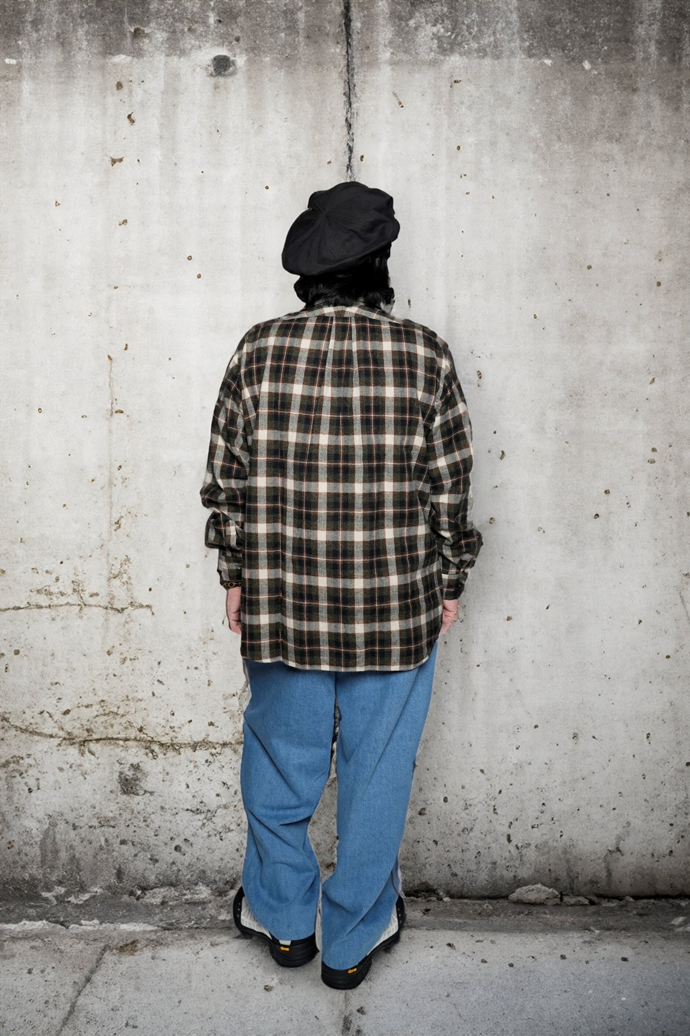 REGULAR COLLAR SHIRT-FLANNEL CHECK – Olive | CATTA SHIRTS