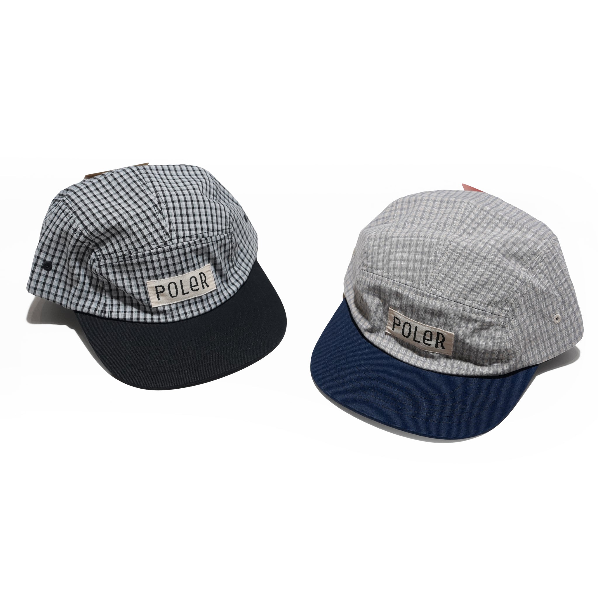 PL CHECK 5P CAP GRAY-BLACK / Beige-Navy | POLER