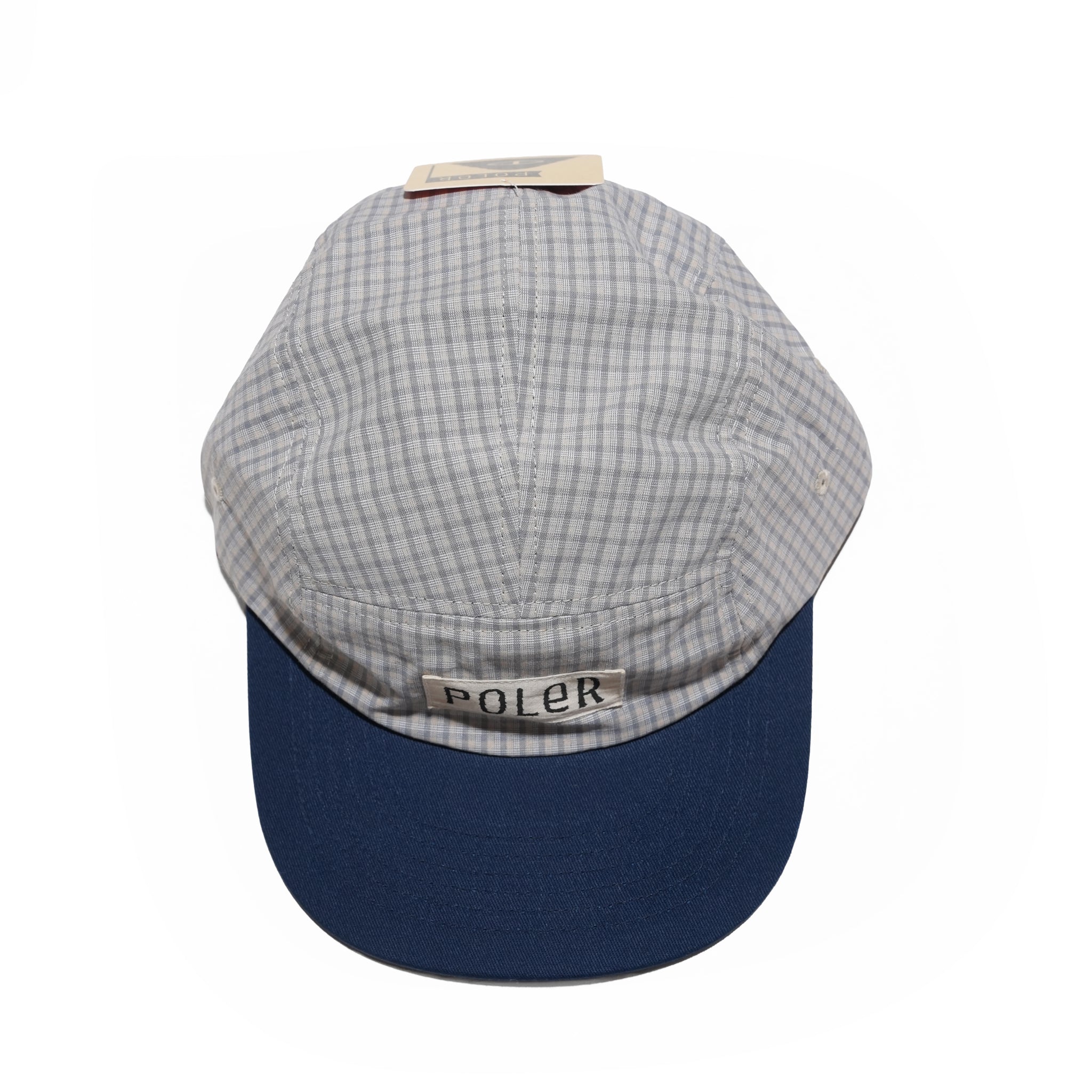 PL CHECK 5P CAP Gray-Black / Beige-Navy | POLER