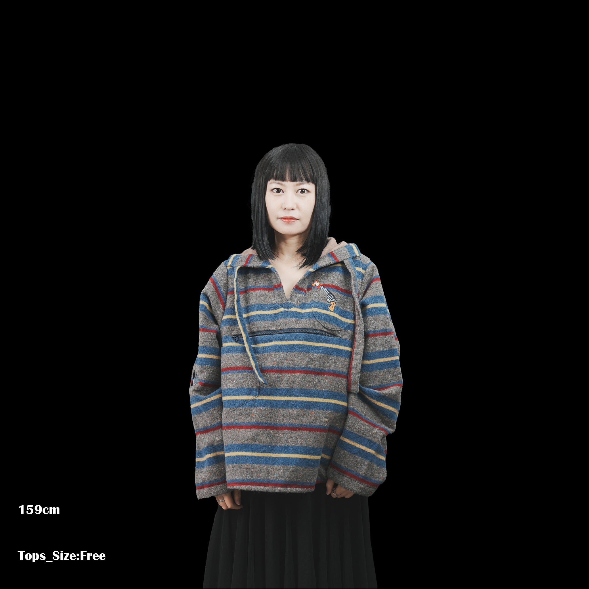 No:OinT-PO01_d | Name:PEACE mexican hoodie | Color:STLIPE【OinT_オーインティー】