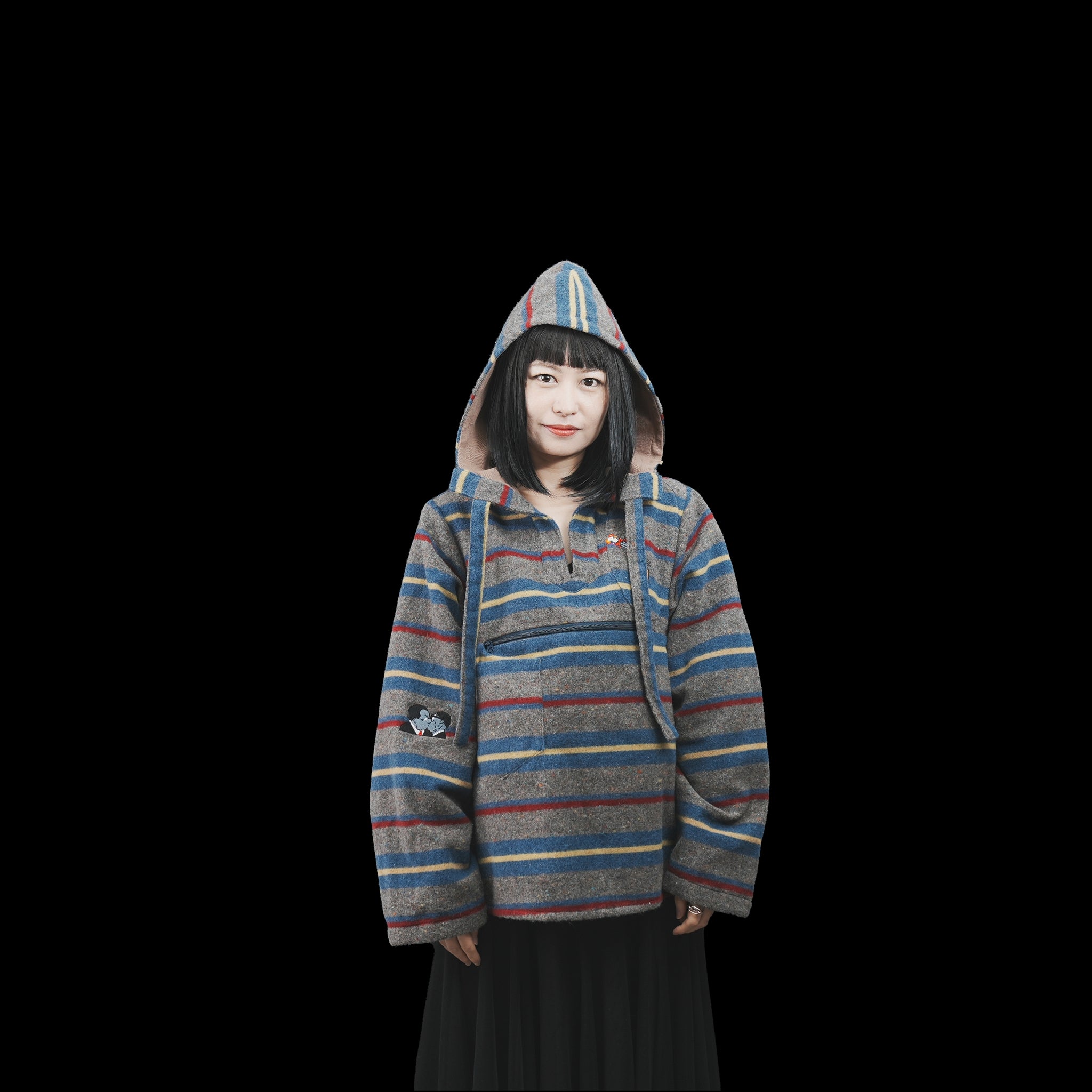 No:OinT-PO01_d | Name:PEACE mexican hoodie | Color:STLIPE【OinT_オーインティー】