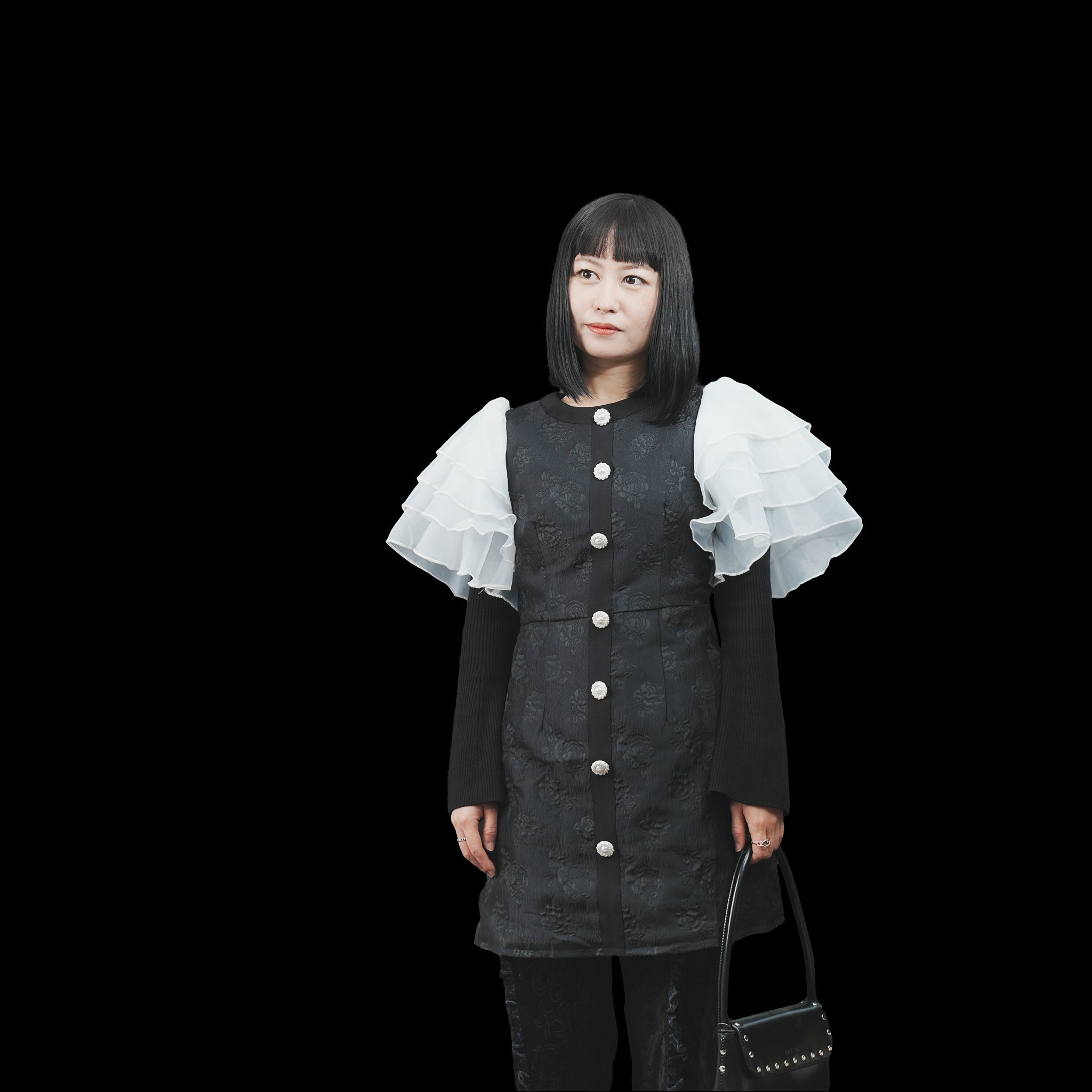 No:28SJ02DR1905BLK | Name:Dahlia Jacquard Mini Dress | Color:Black【SISTER JANE_シスタージェーン】【archive】