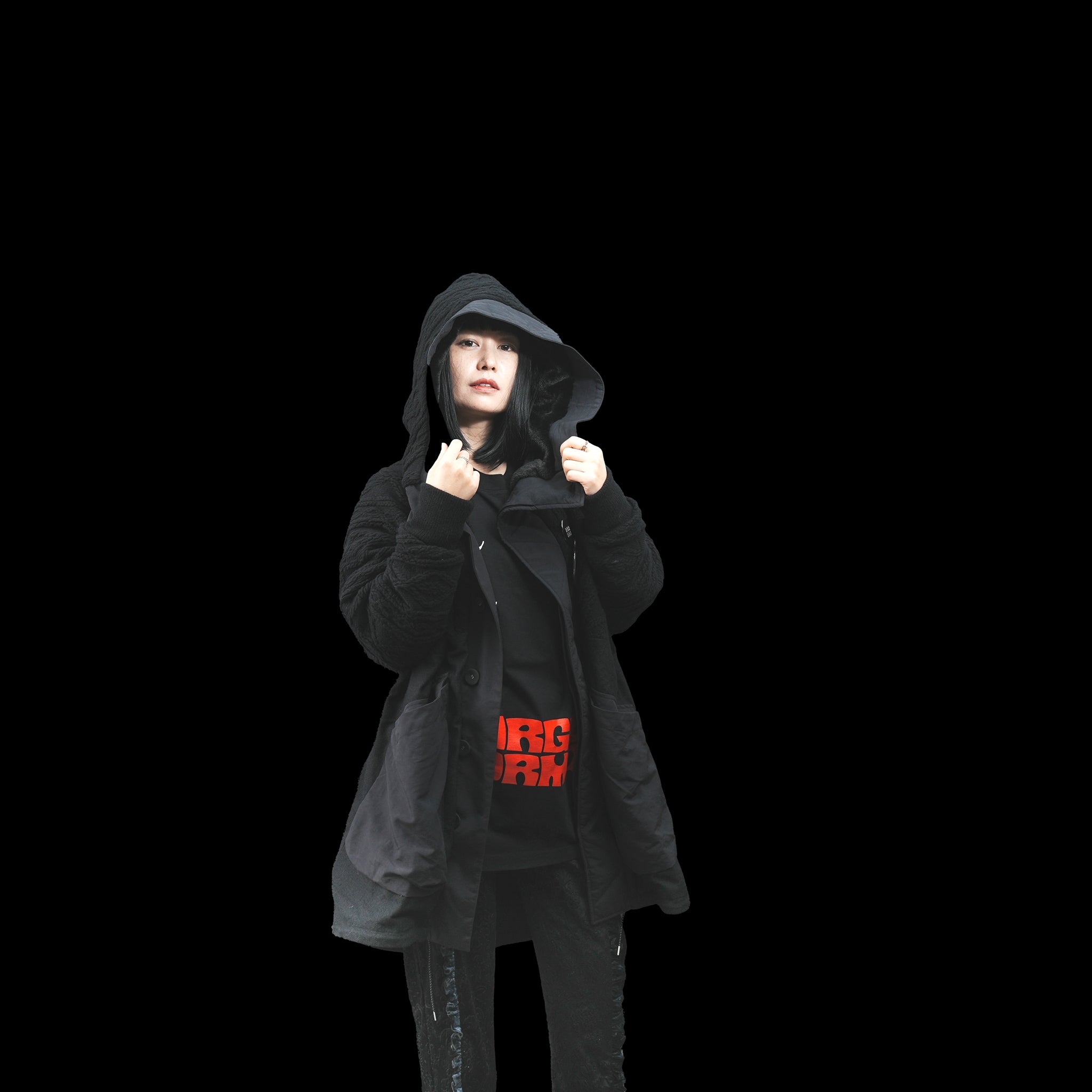 No:bsd23AW-08 | Name:Big Hood Northen Blouson | Color:Black【BEDSIDEDRAMA_ベッドサイドドラマ】【archive】