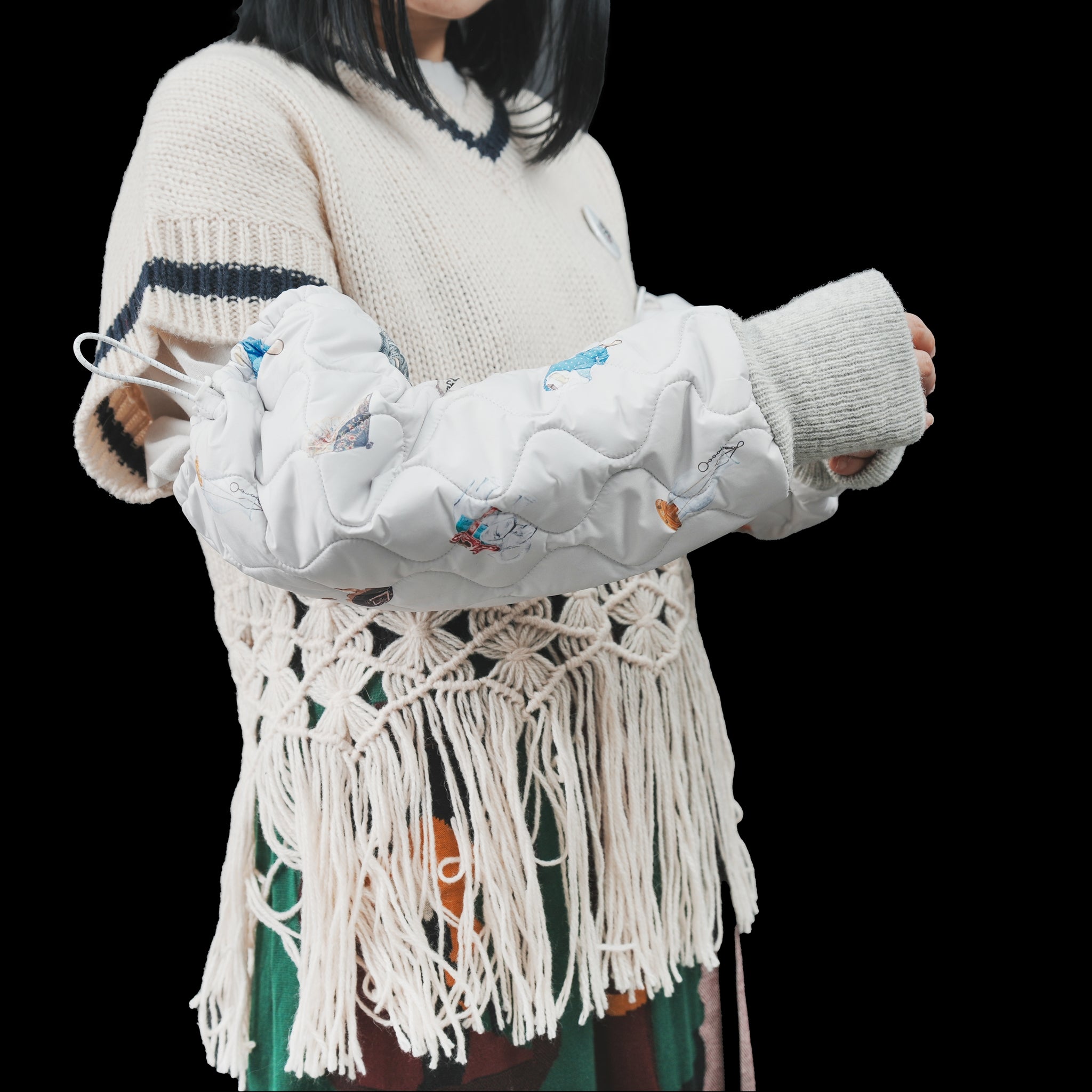 No:bsd23AW-04a | Name:Barn Antique Quilting Warmer | Color:Off White【BEDSIDEDRAMA_ベッドサイドドラマ】【archive】
