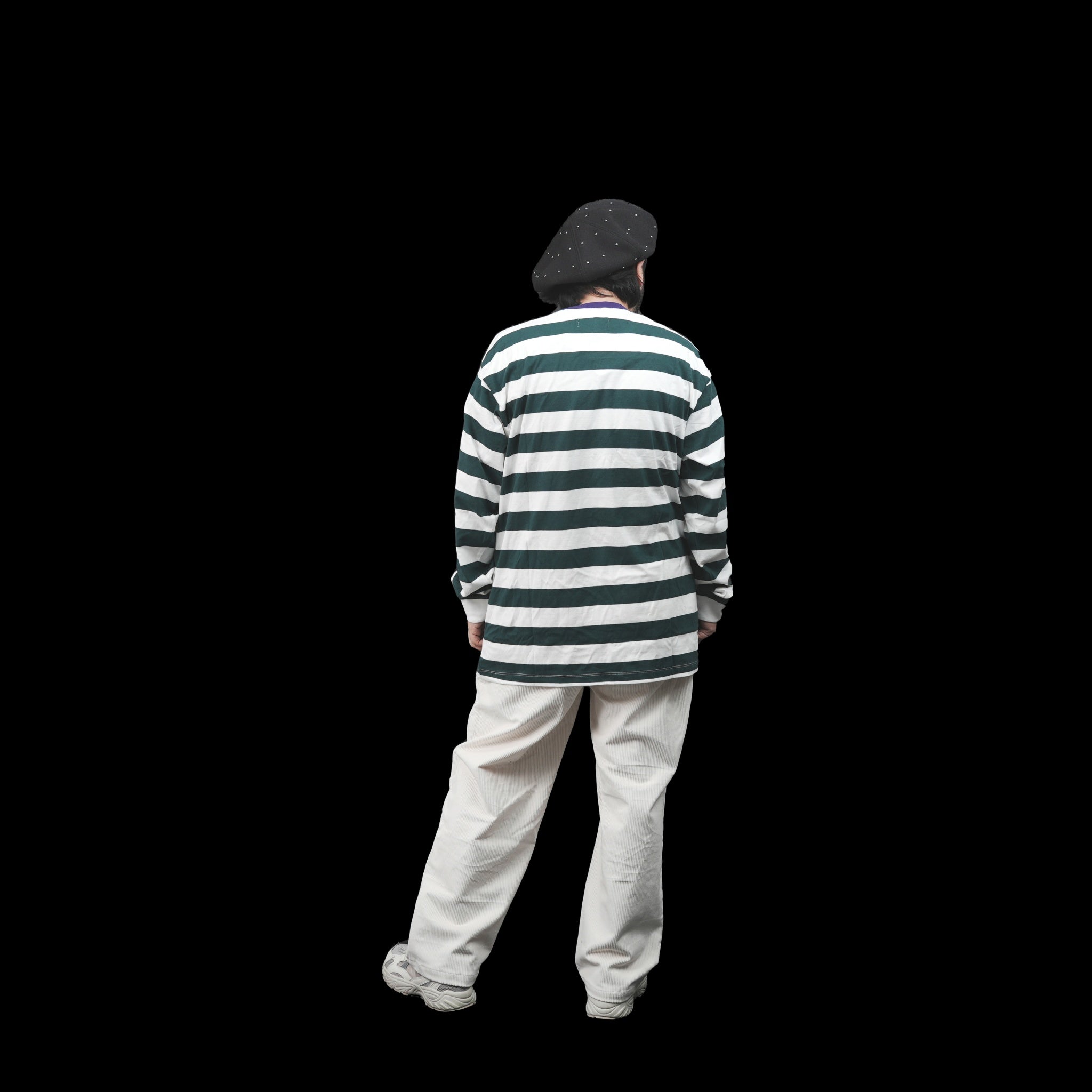 No:TS00314 | Name:SQUIGGLY LOGO STRIPED POCKET LS | Color:Purple/Forest【TIRED_タイレッド】