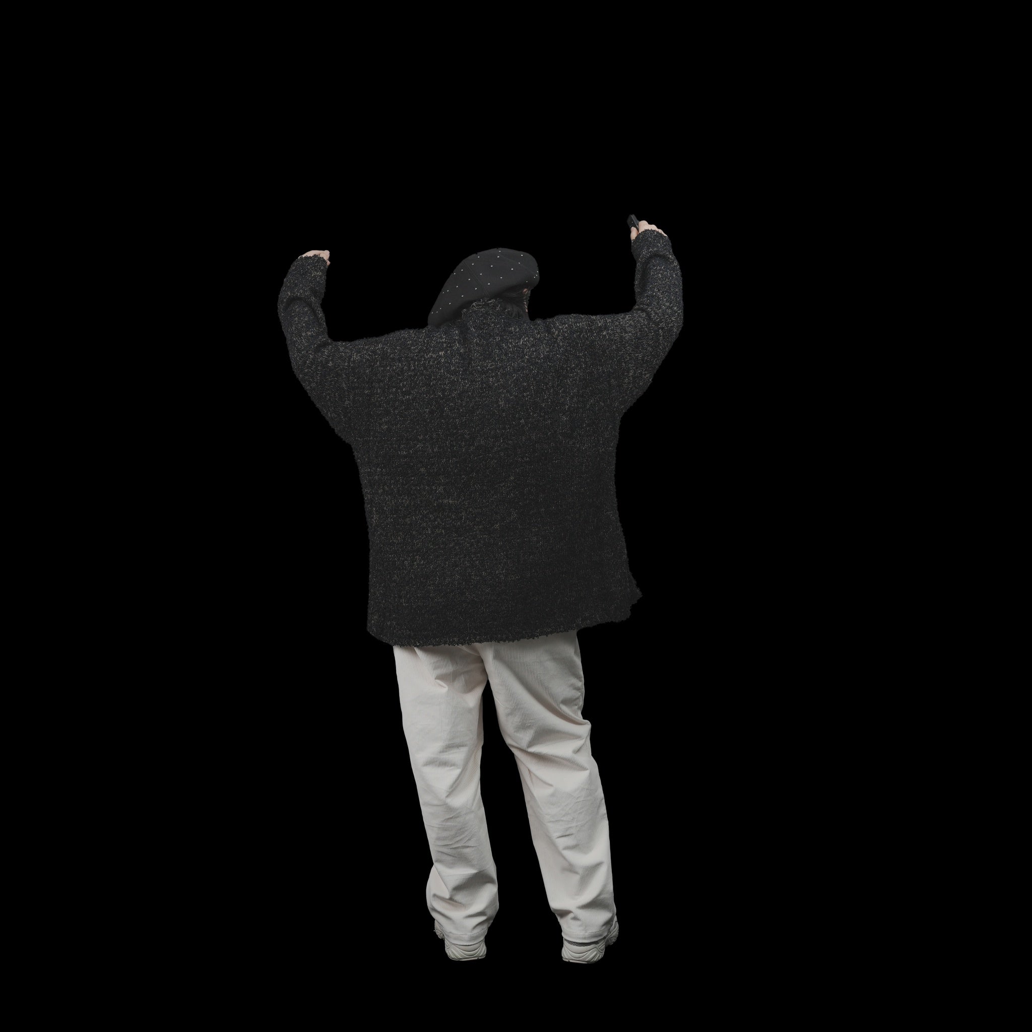 No:VOO-1151 | Name:PAPER MIX KNIT | Color:Cream Mix/Black Mix【VOO_ヴォー】