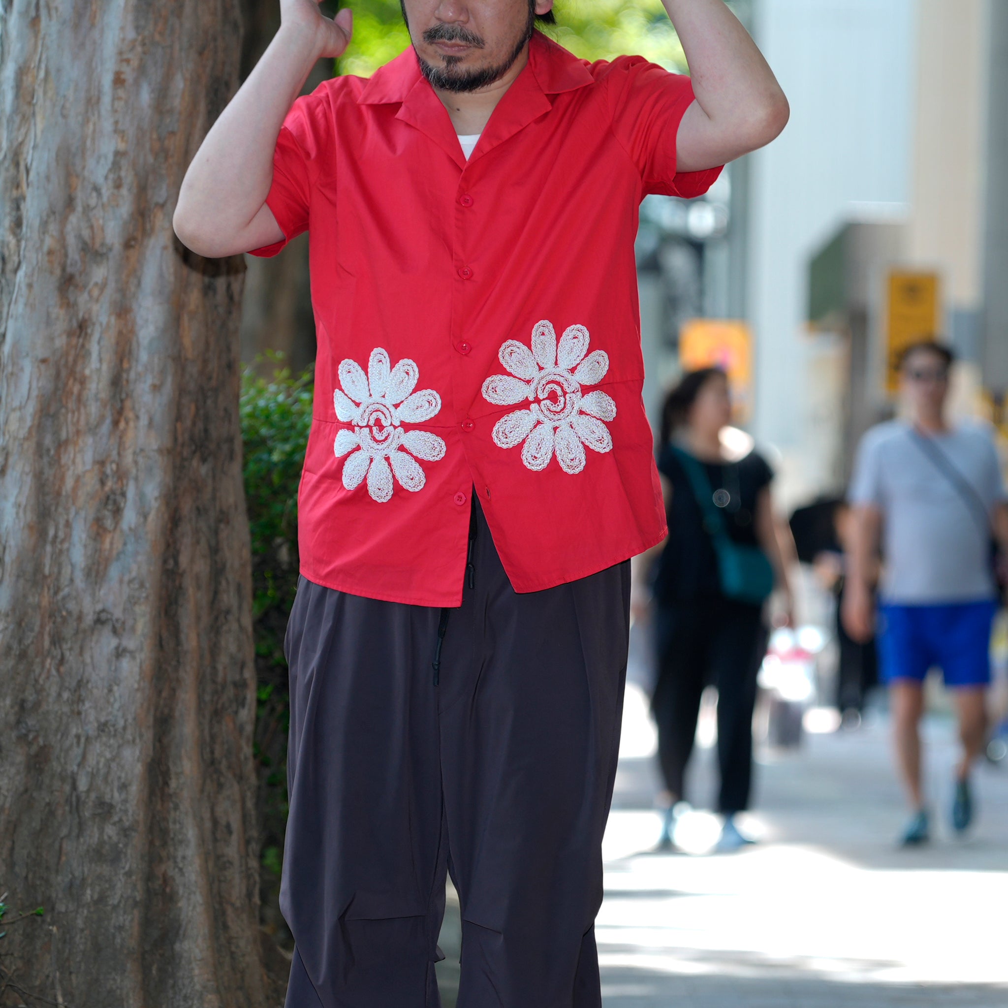 Rosario Trimmed Pockets Shirt | Color_Red | No_32SM00BLM162RED_RED【SISTER JANE_シスタージェーン】