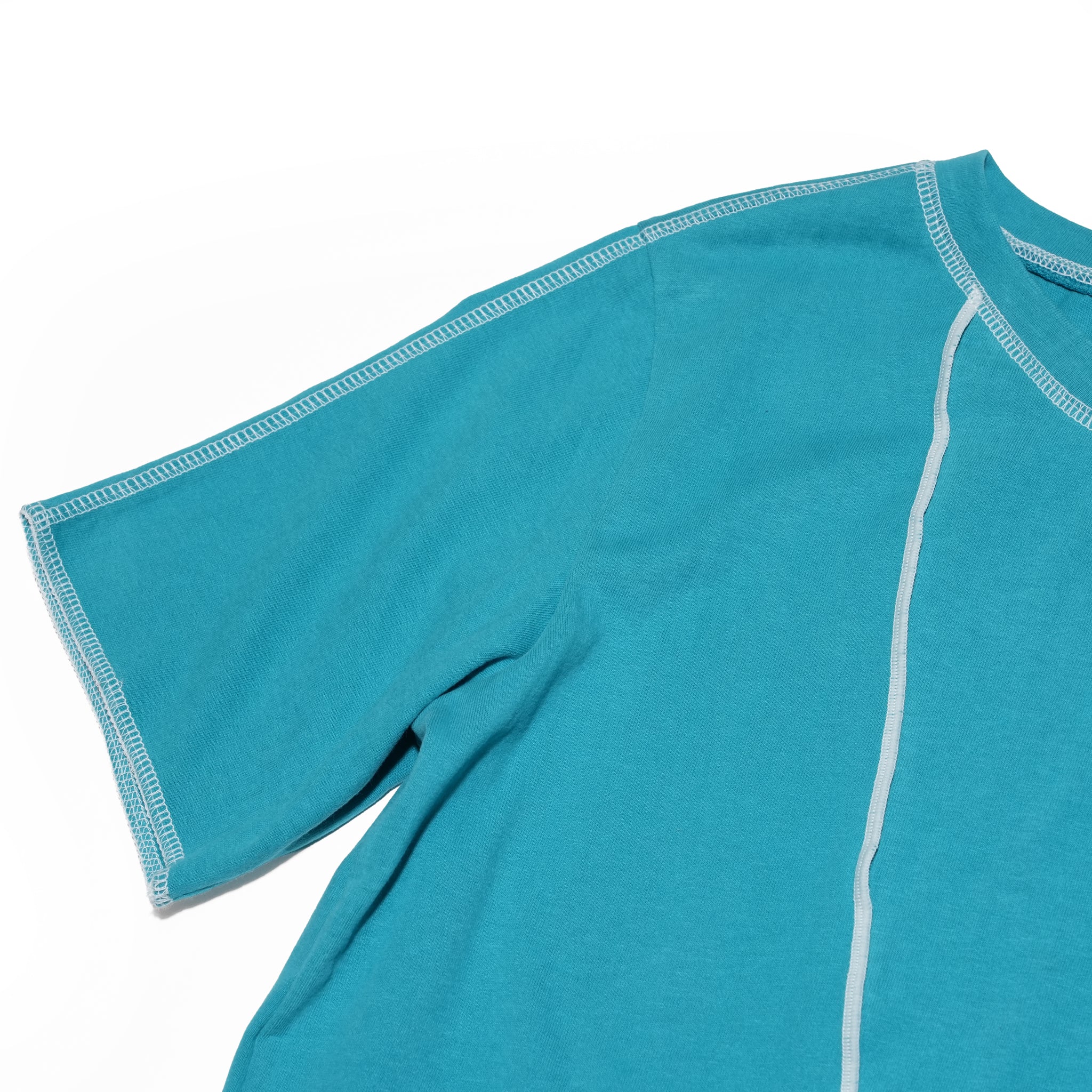 CONTRAST STITCH T-SHIRT – Yellow / Khaki / Blue | HCAE