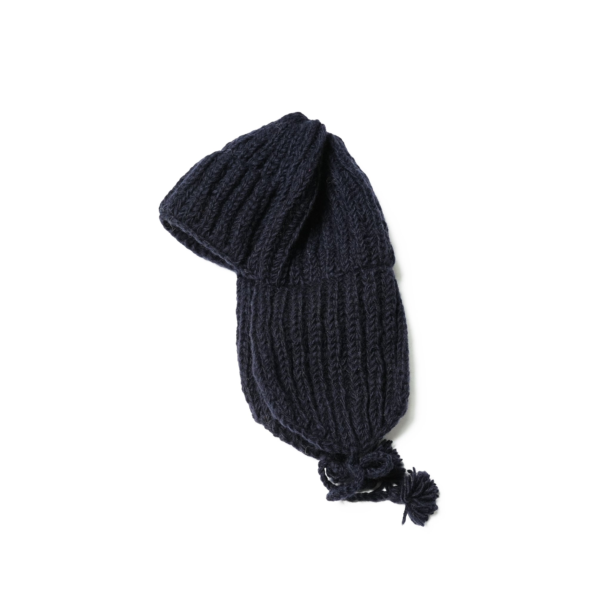 No:MIL23FAC3014 | Name:HAND KNIT FLIGHT CAP | Color:Ivory/Red/Navy【KHA:KI_カーキ】【ネコポス選択可能】