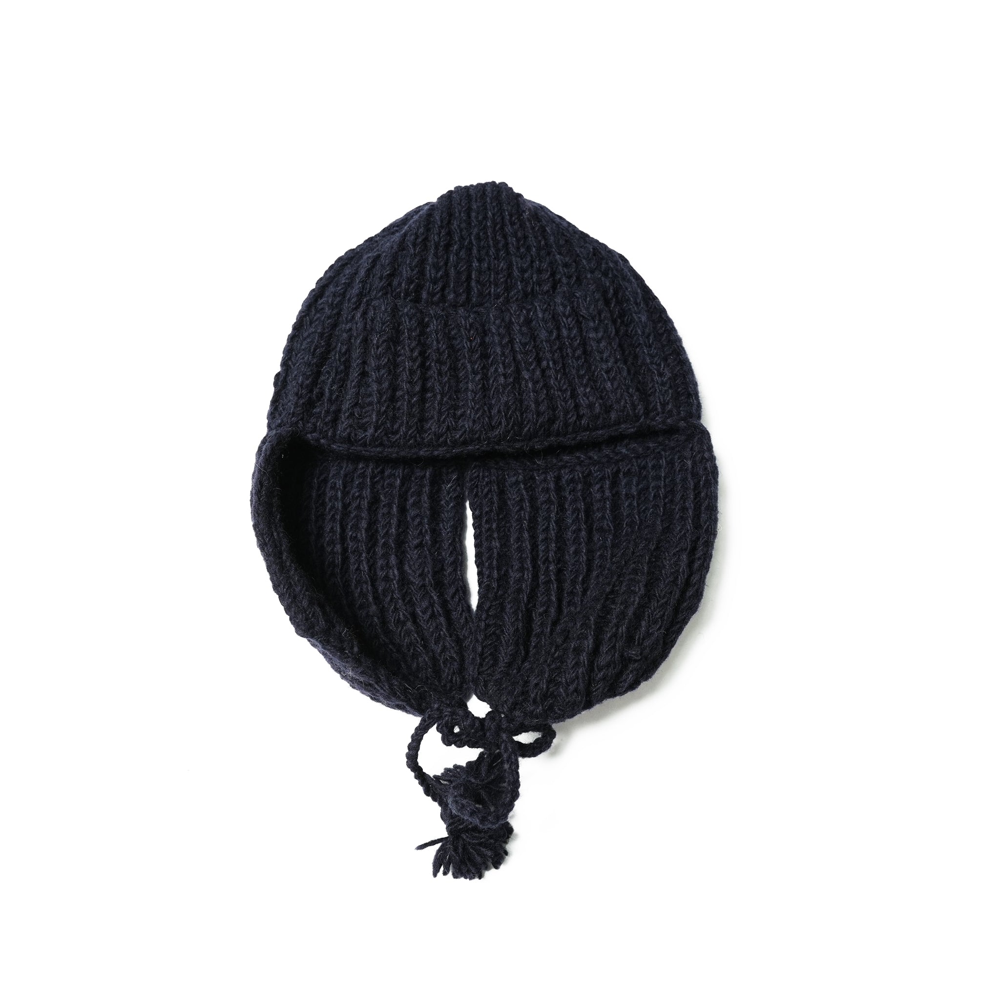 No:MIL23FAC3014 | Name:HAND KNIT FLIGHT CAP | Color:Ivory/Red/Navy【KHA:KI_カーキ】【ネコポス選択可能】