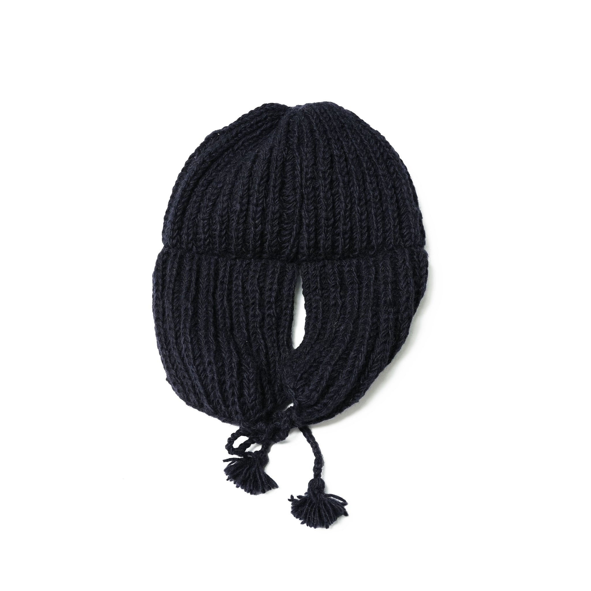 No:MIL23FAC3014 | Name:HAND KNIT FLIGHT CAP | Color:Ivory/Red/Navy【KHA:KI_カーキ】【ネコポス選択可能】