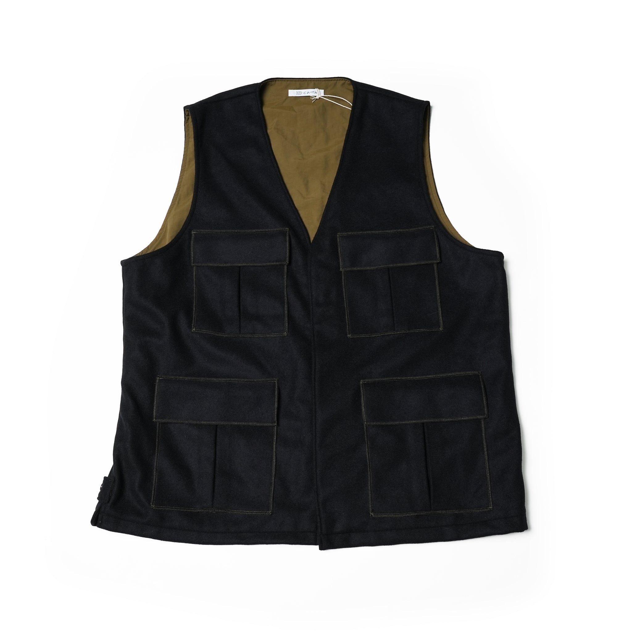 2023aw-BDU-02 | BDU 4 POCKET VEST-SOFT MELTON | Color:Gray/Black【CATTA_カッタ】