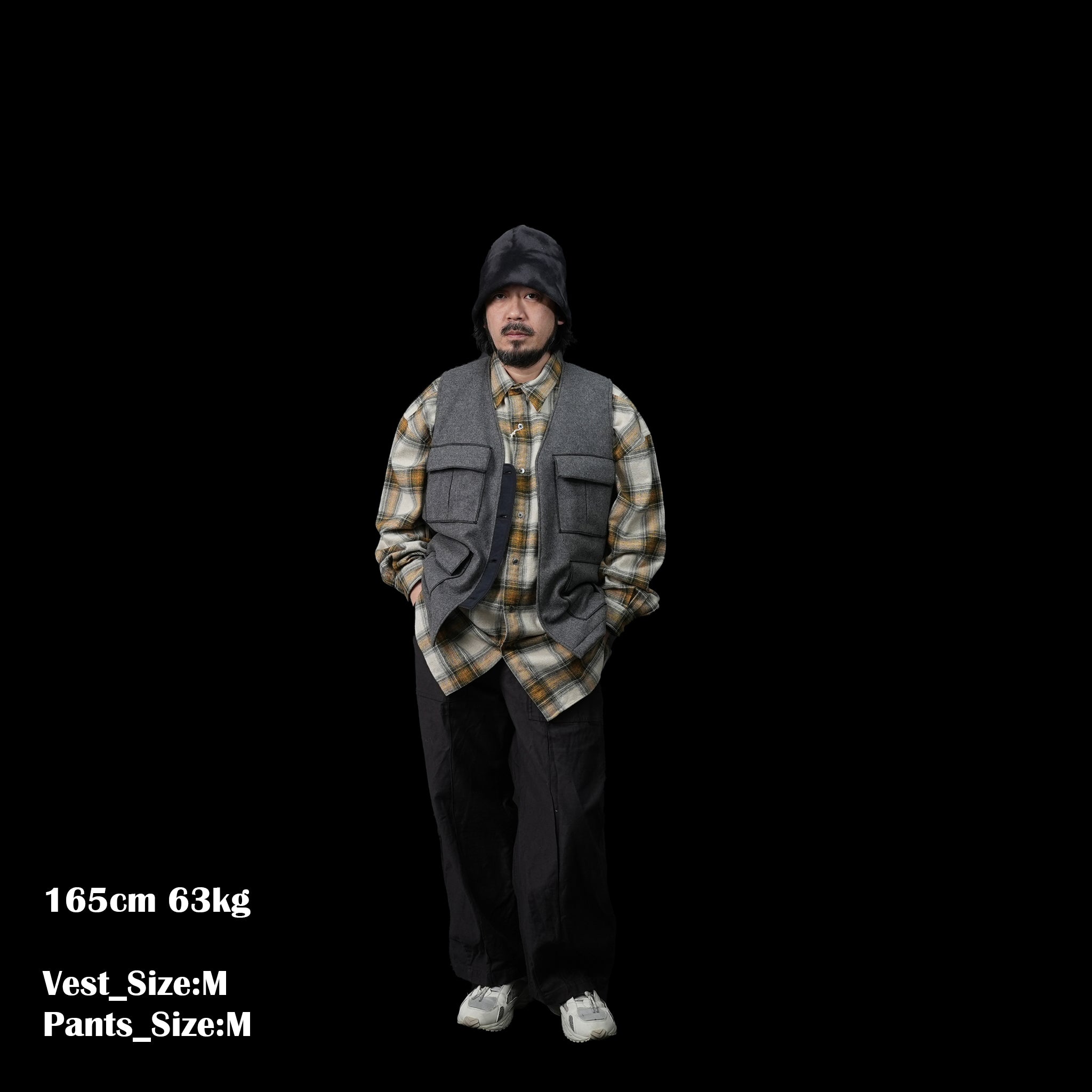 2023aw-BDU-02 | BDU 4 POCKET VEST-SOFT MELTON | Color:Gray/Black【CATTA_カッタ】