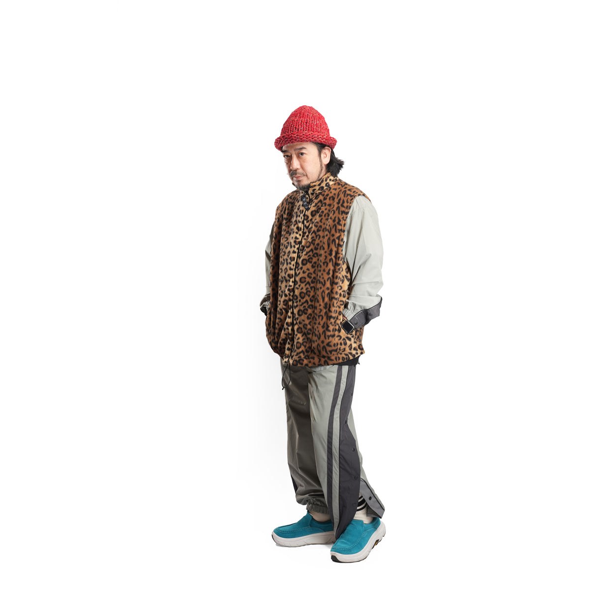 F01A | Fleece Zip Vest – Leopard | SPRING MOUNTAIN