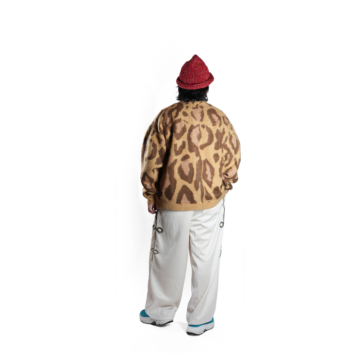 Mohair Shaggy Jacqaurd Cardigan – Leopard | TOWNCRAFT