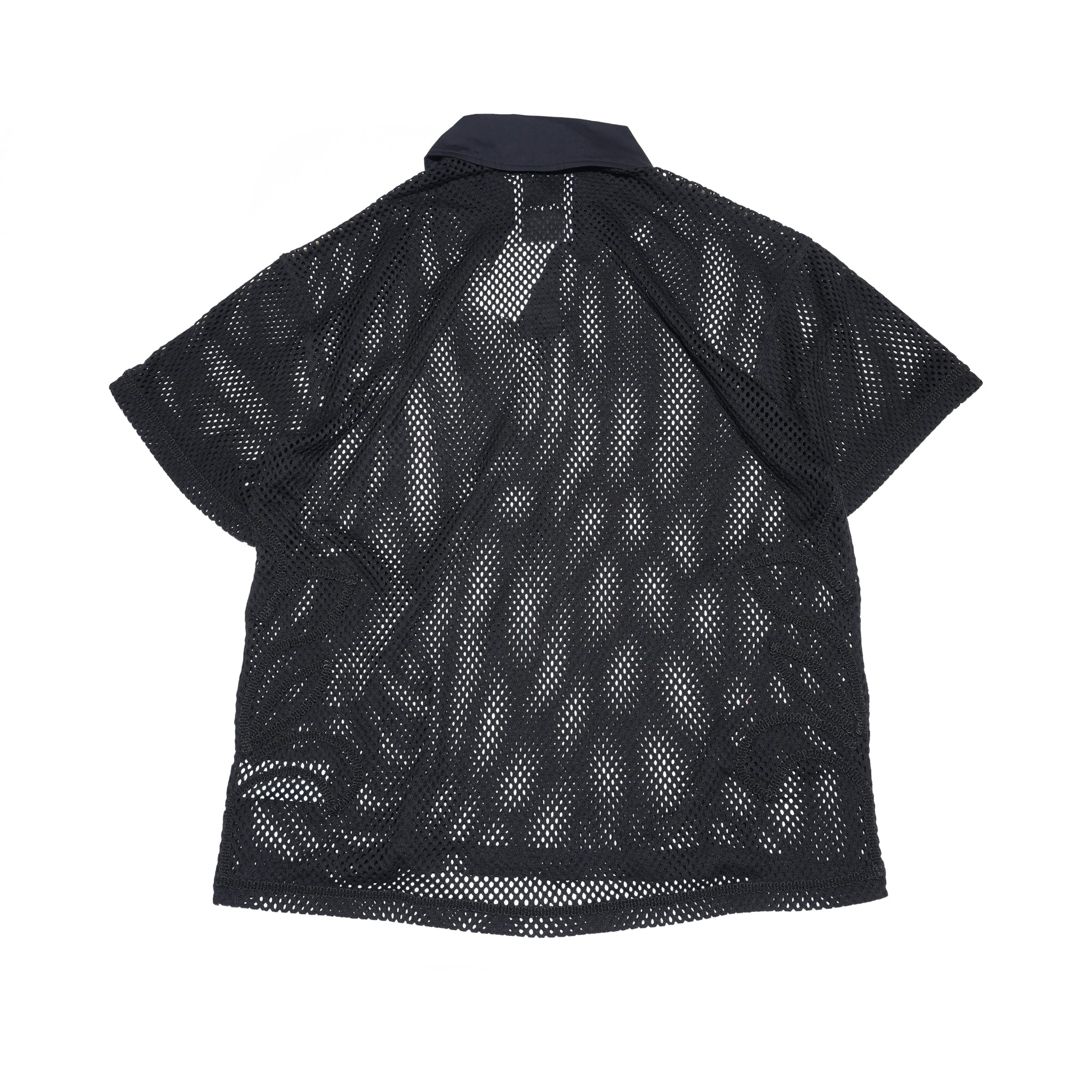 (A)crypsis® Medieval Flora Mesh Series Polo - Black | (A)CRYPSIS®
