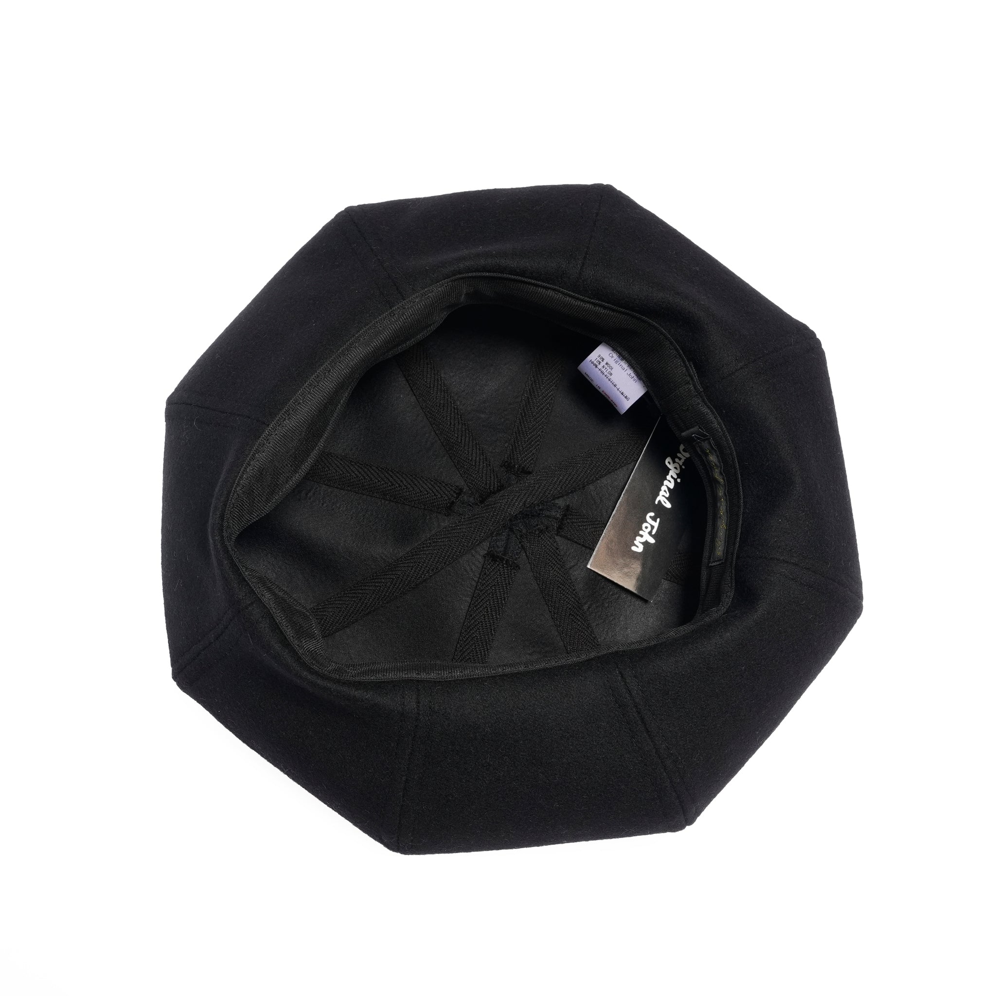 8 PANELS BIG BERET | Color_Black/Herringbone Grey | No_25-3-HT8BB01【ORIGINAL JOHN_オリジナルジョン】