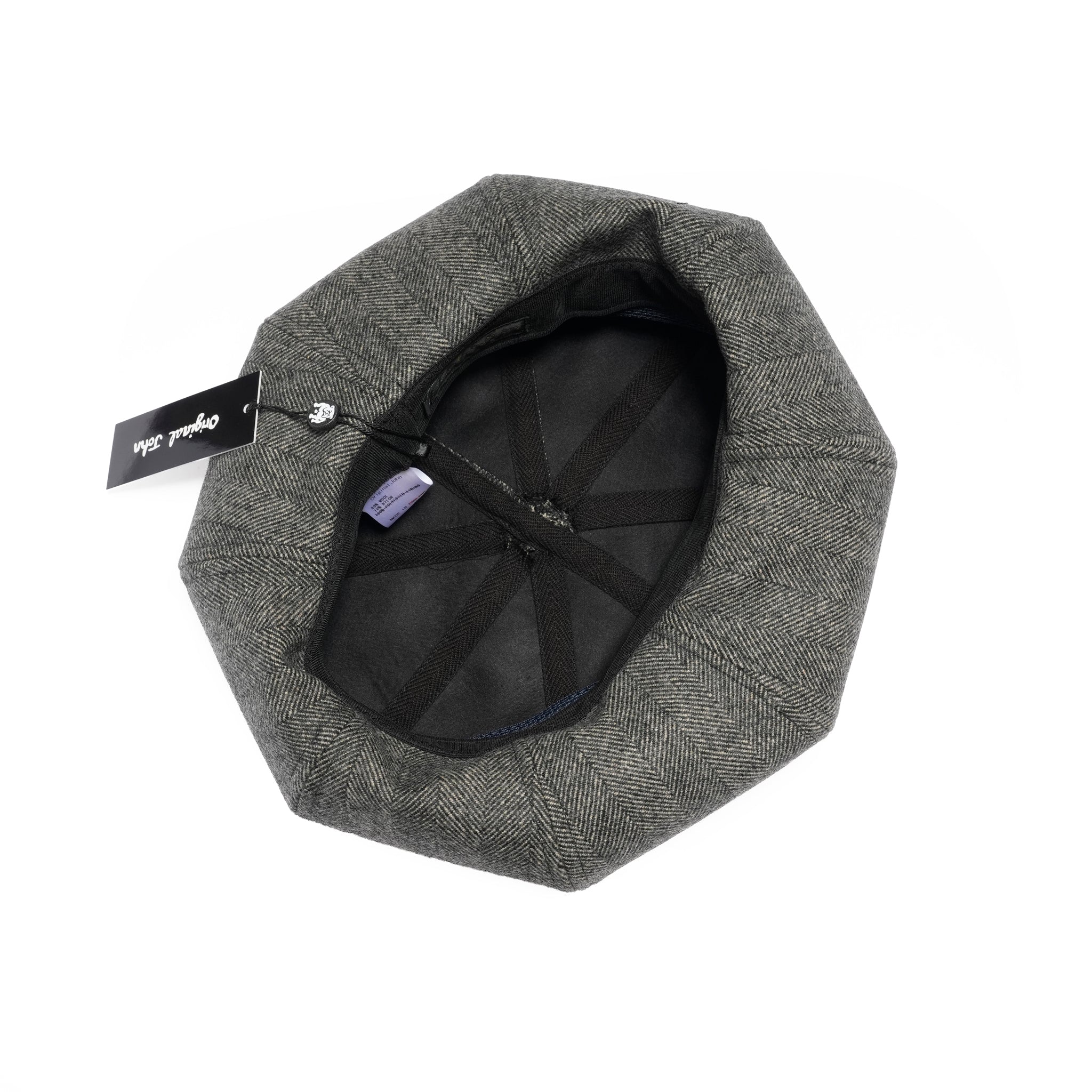 8 PANELS BIG BERET | Color_Black/Herringbone Grey | No_25-3-HT8BB01【ORIGINAL JOHN_オリジナルジョン】