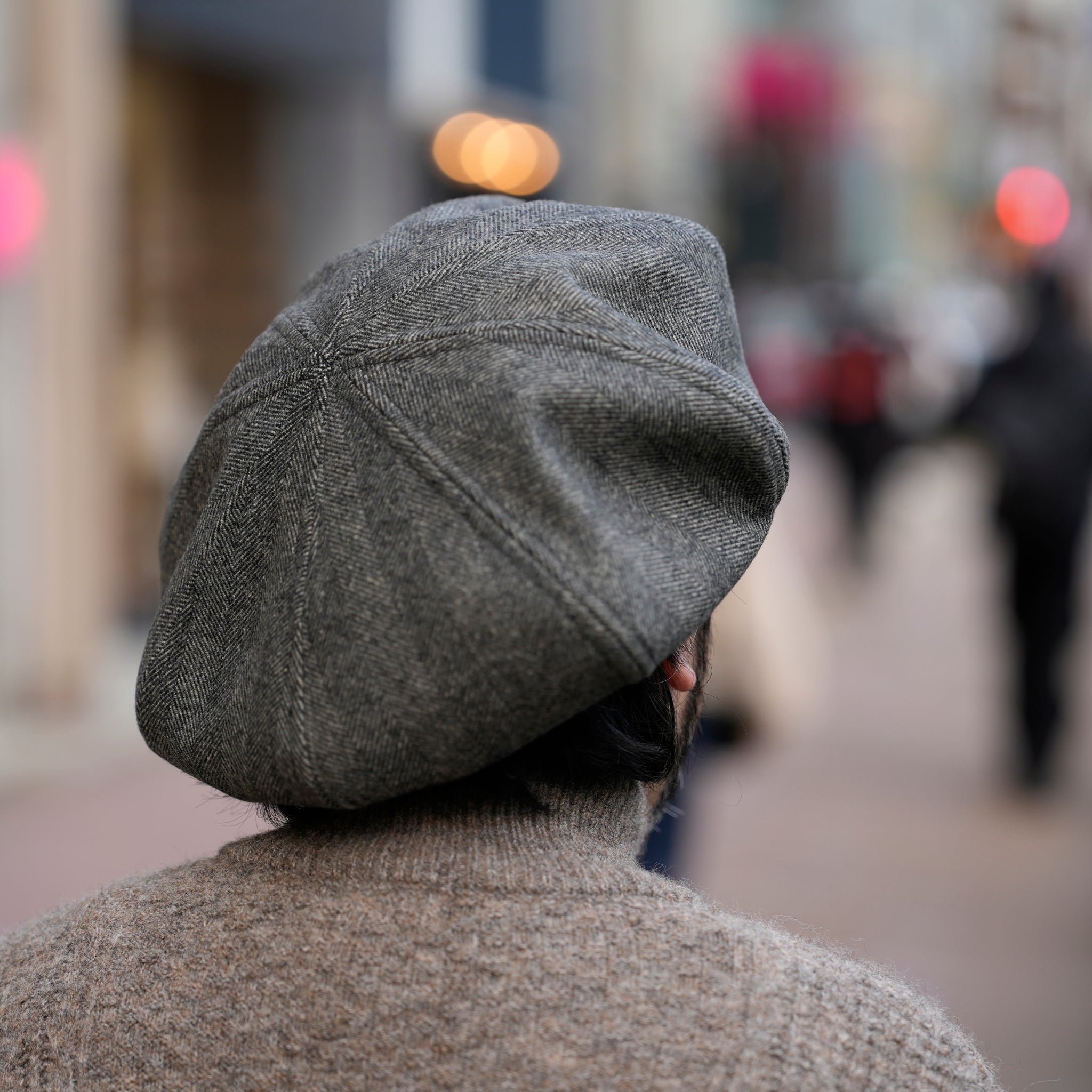 8 PANELS BIG BERET | Color_Black/Herringbone Grey | No_25-3-HT8BB01【ORIGINAL JOHN_オリジナルジョン】