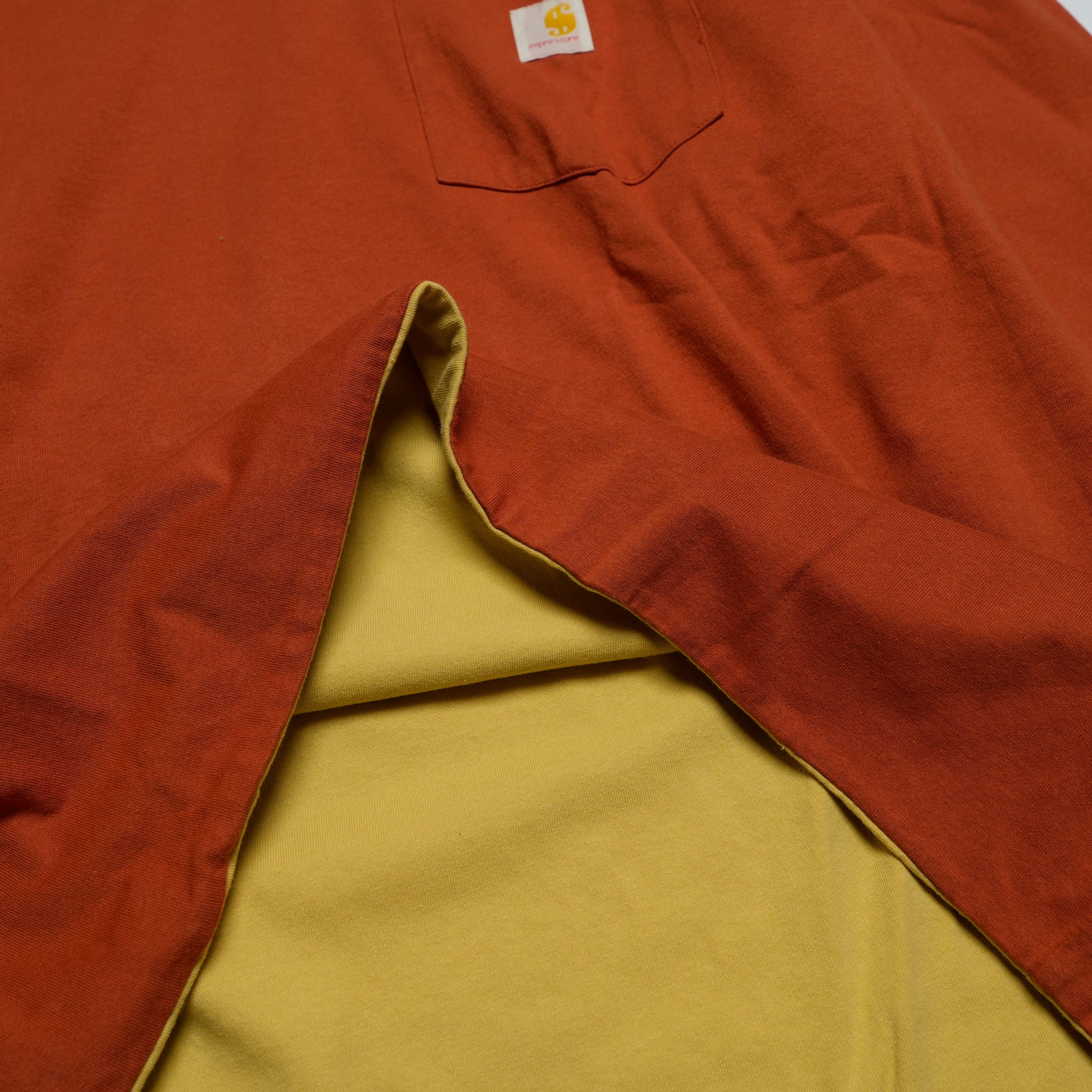 Chamhert-LS | Reversible Long Sleeve- Tshirt | Color:Orange / Olive 【IMPRESTORE_インプレストア】